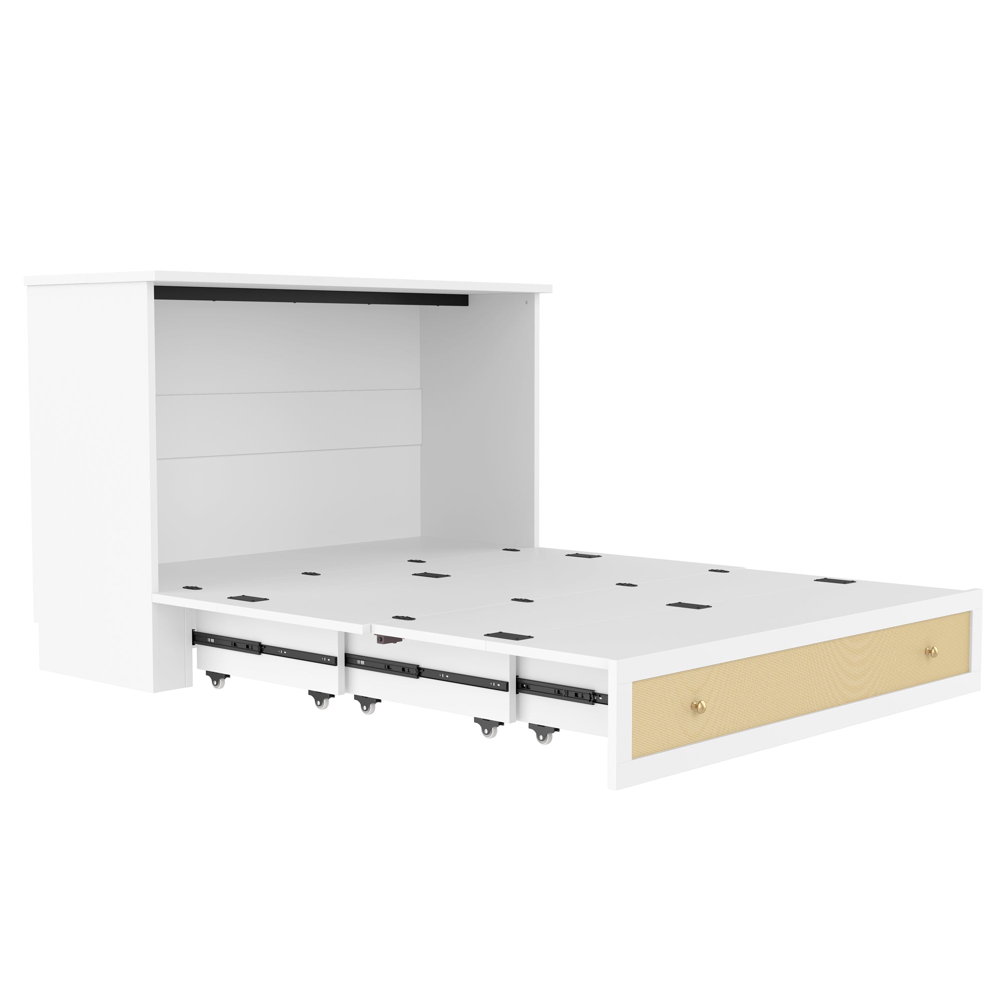 Logidon opklapbed 140x200 wit met USB-aansluiting en lades