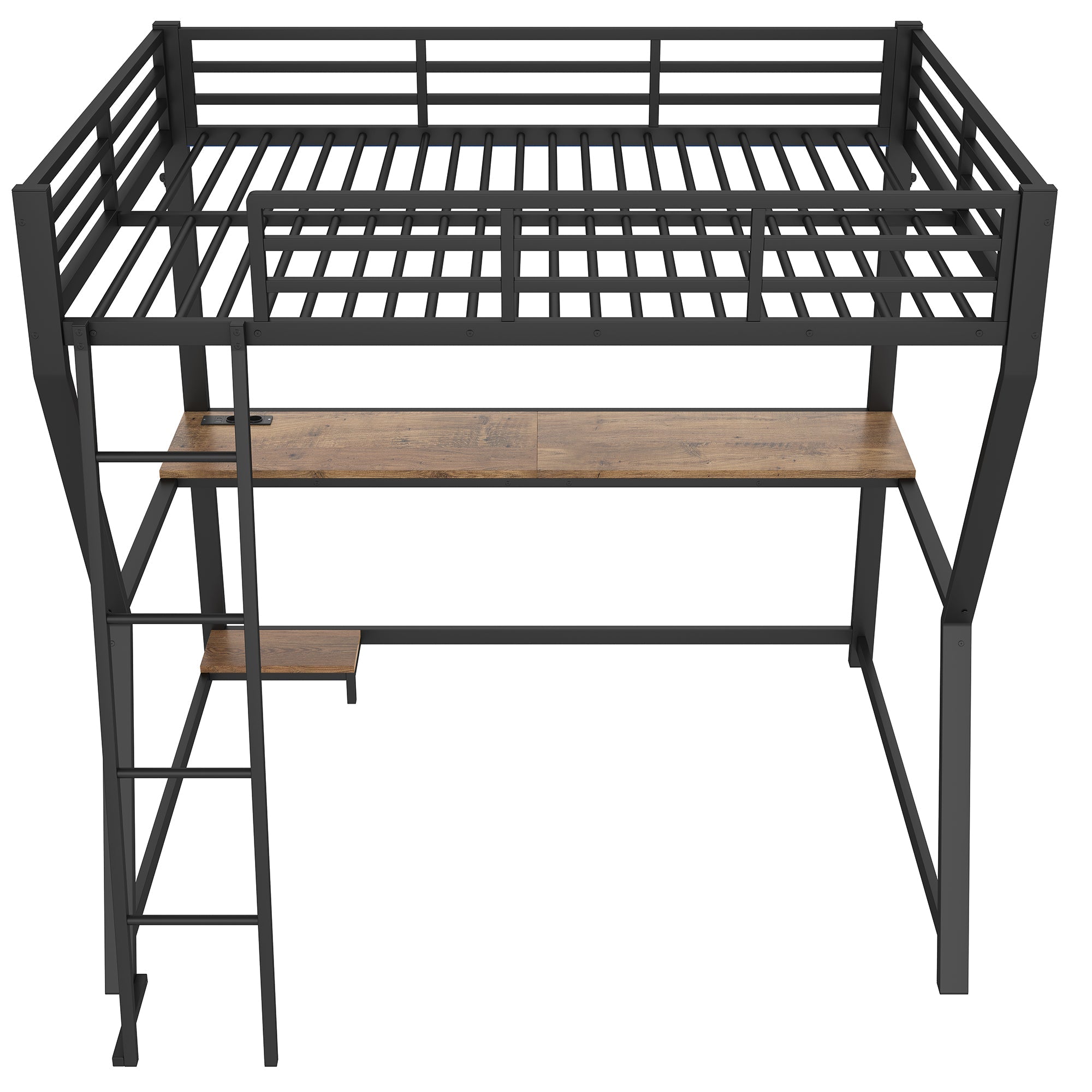Logidon loft bed 140x200 cm with LED lighting and desk