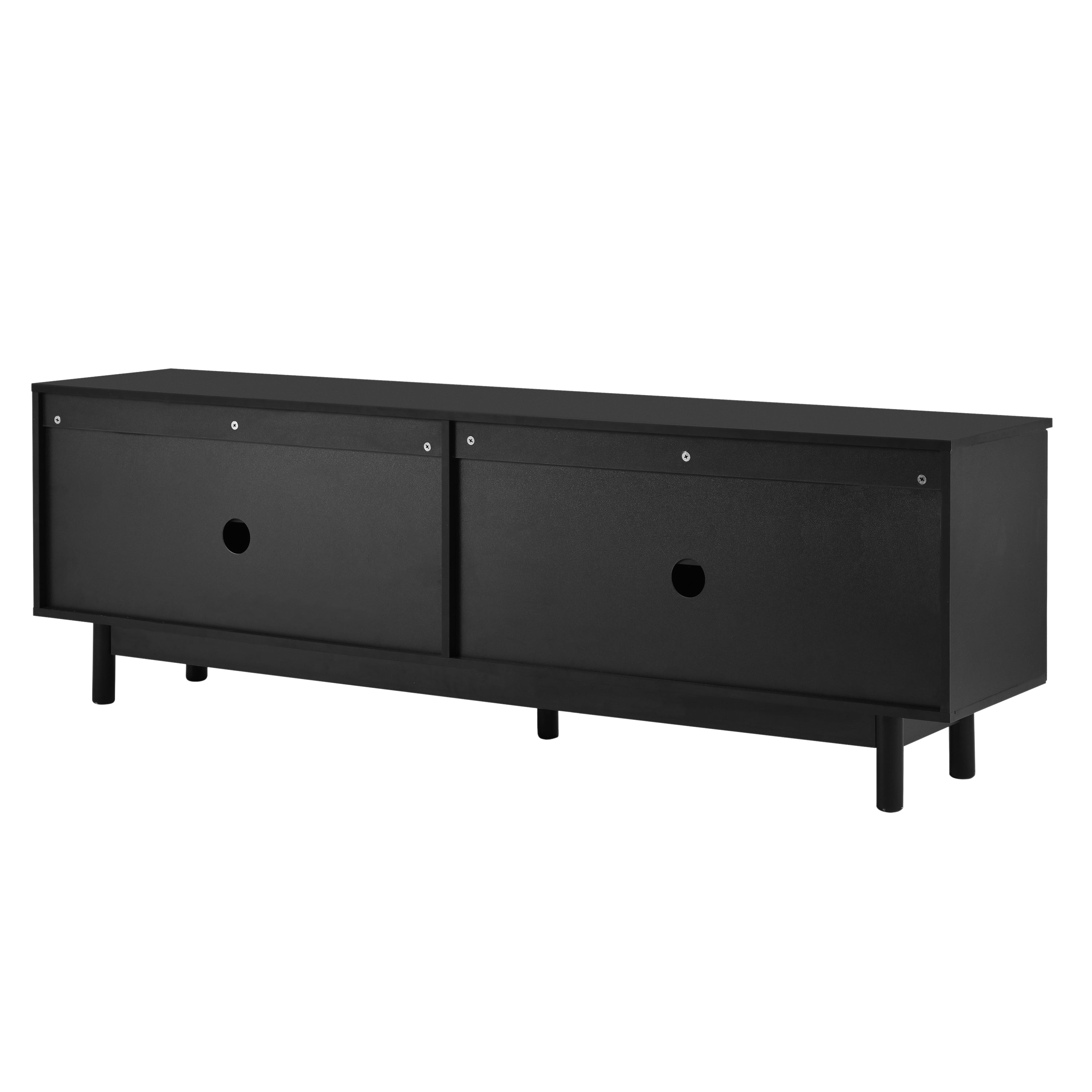 Logidon Modern Black TV Cabinet 175 cm Adjustable Panels