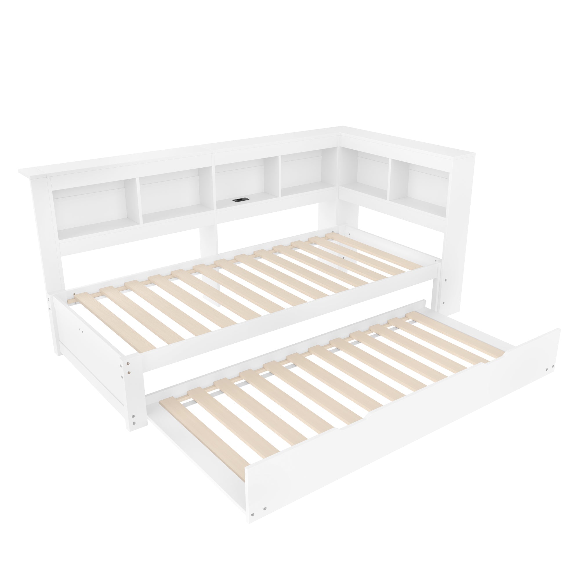 Logidon Daybed 90x200 cm witte slaapbank met USB-aansluiting