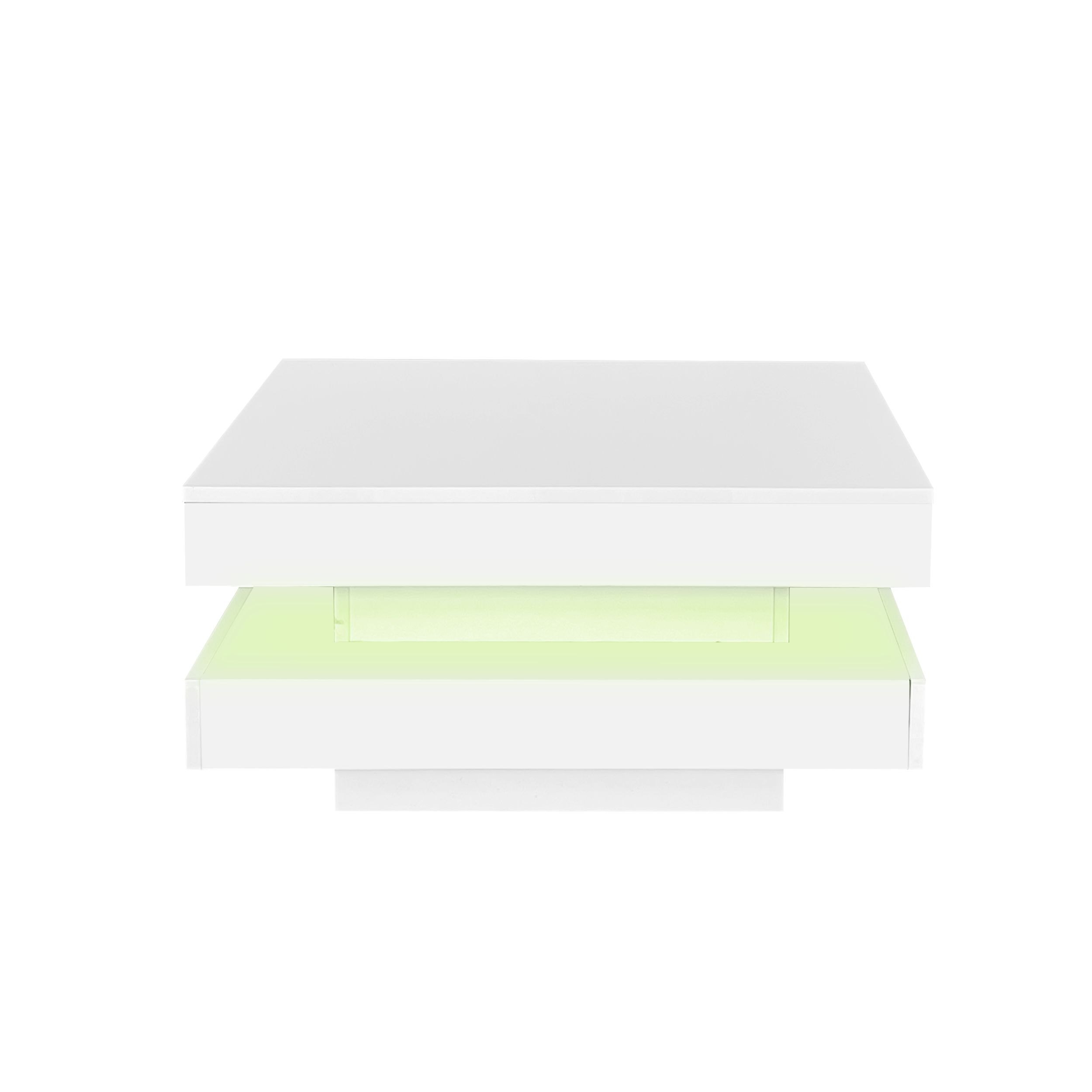 Logidon witte hoogglans salontafel 70x70x36 cm met draaiplaat en 16-kleuren LED