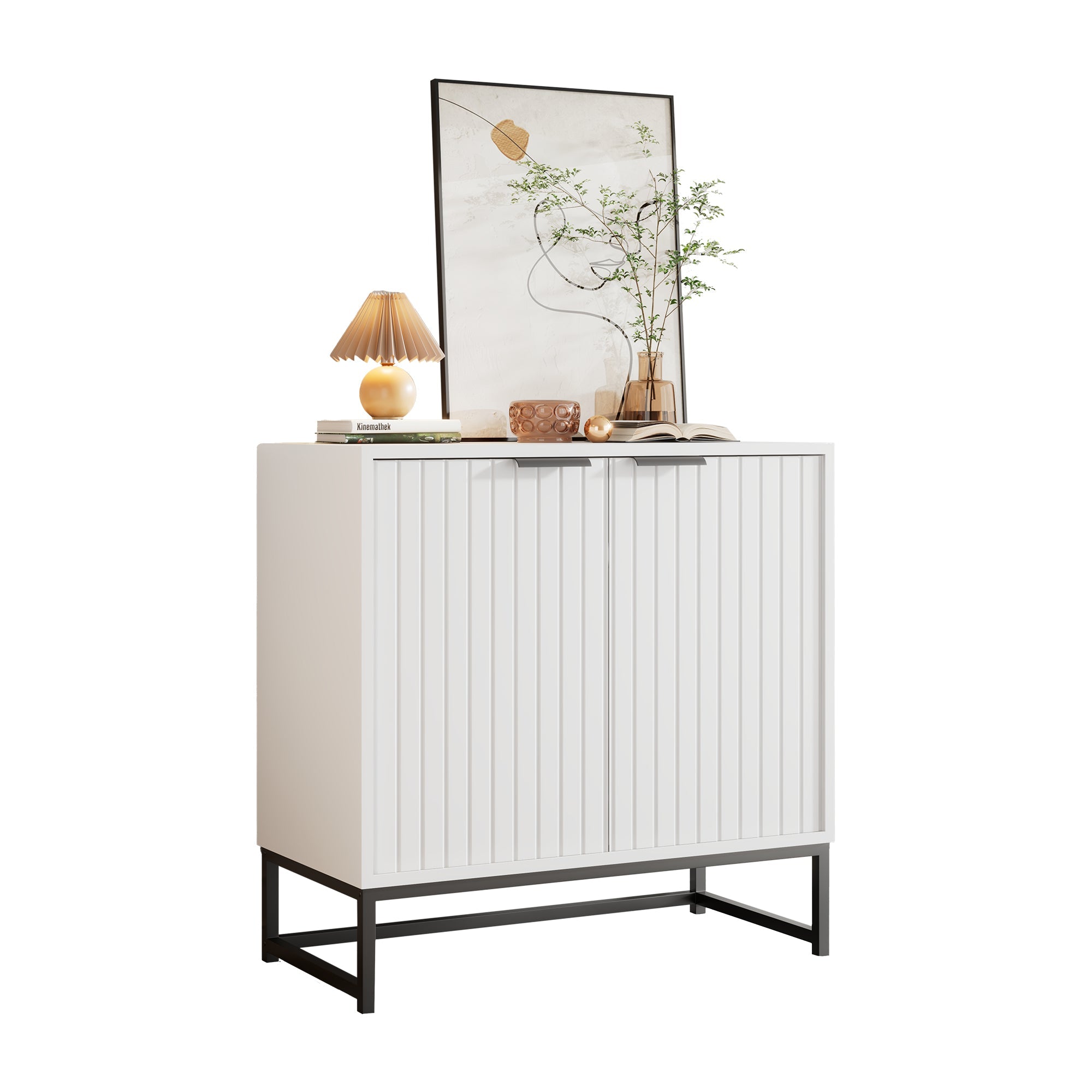 Logidon Modern Dressoir Wit B80 D40 H80 Cm 2 Deurs