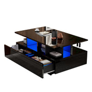 Logidon LED-verlichting salontafel met 2 lades 90x55x41 cm
