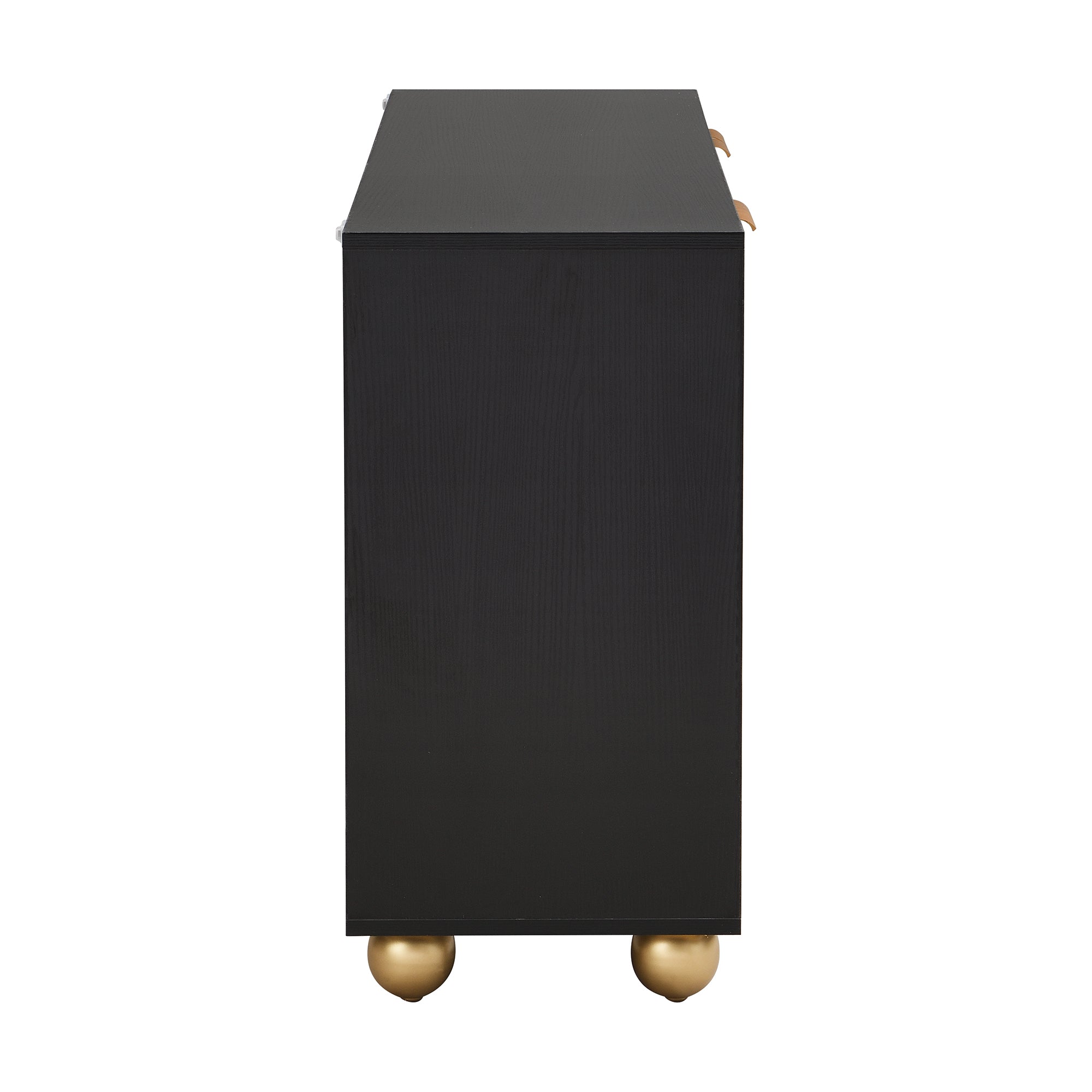 Logidon Dressoir 120 cm Zwart met Vier Deuren en Gouden Handgrepen