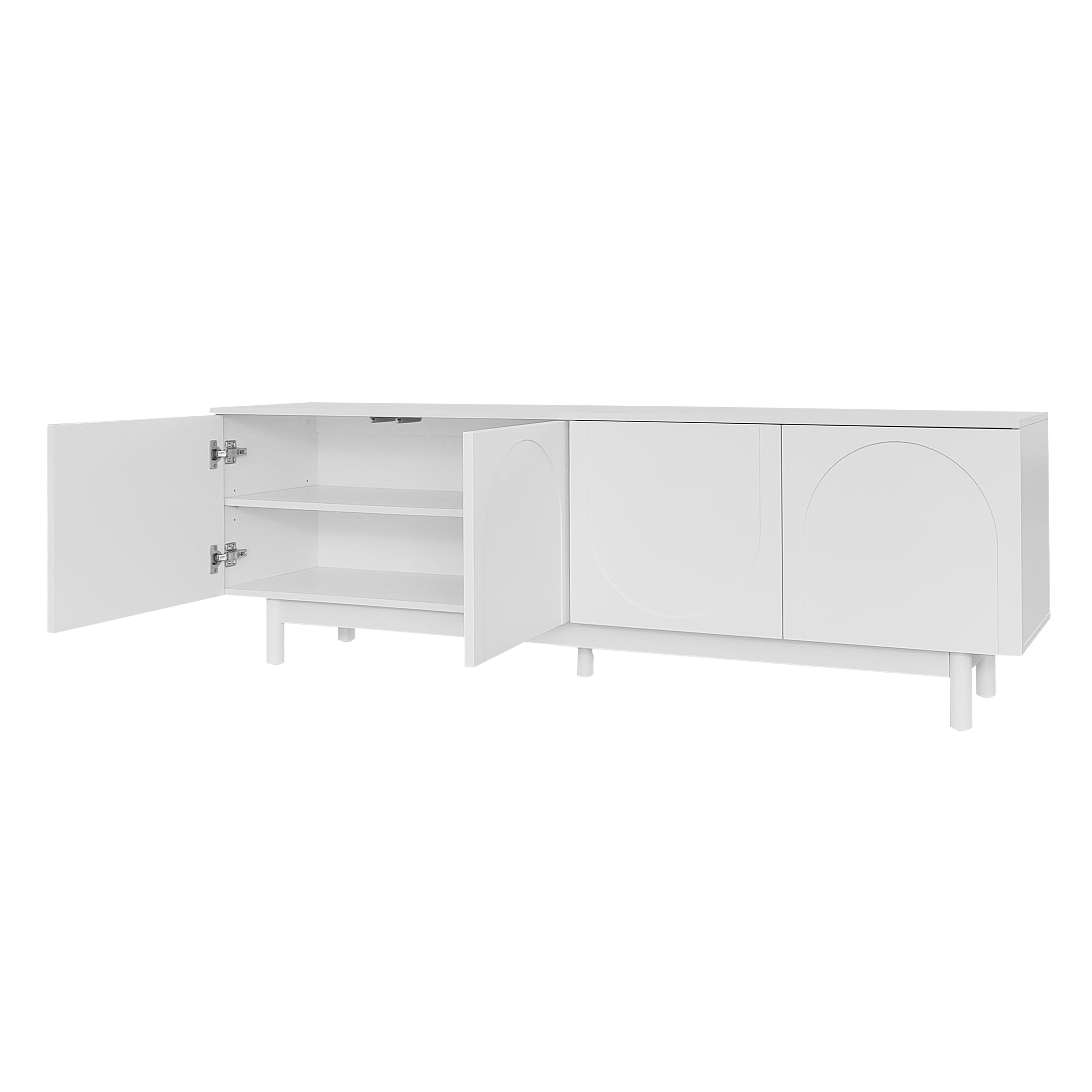 Logidon Lightweight lowboard TV furniture in luxury style white 175 cm
