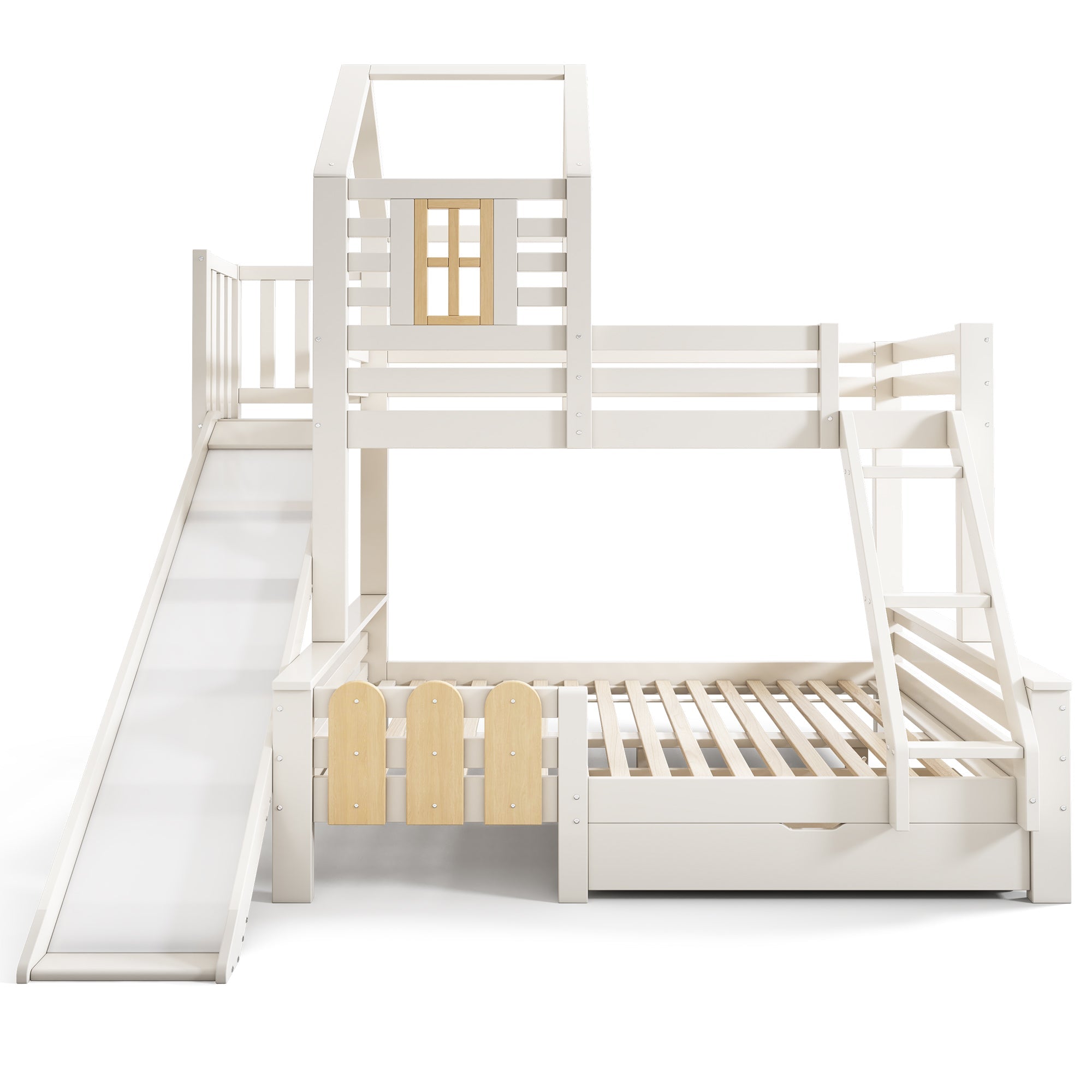 Logidon stapelbed 90x200/140x200 schuiflaadladder blokhut design