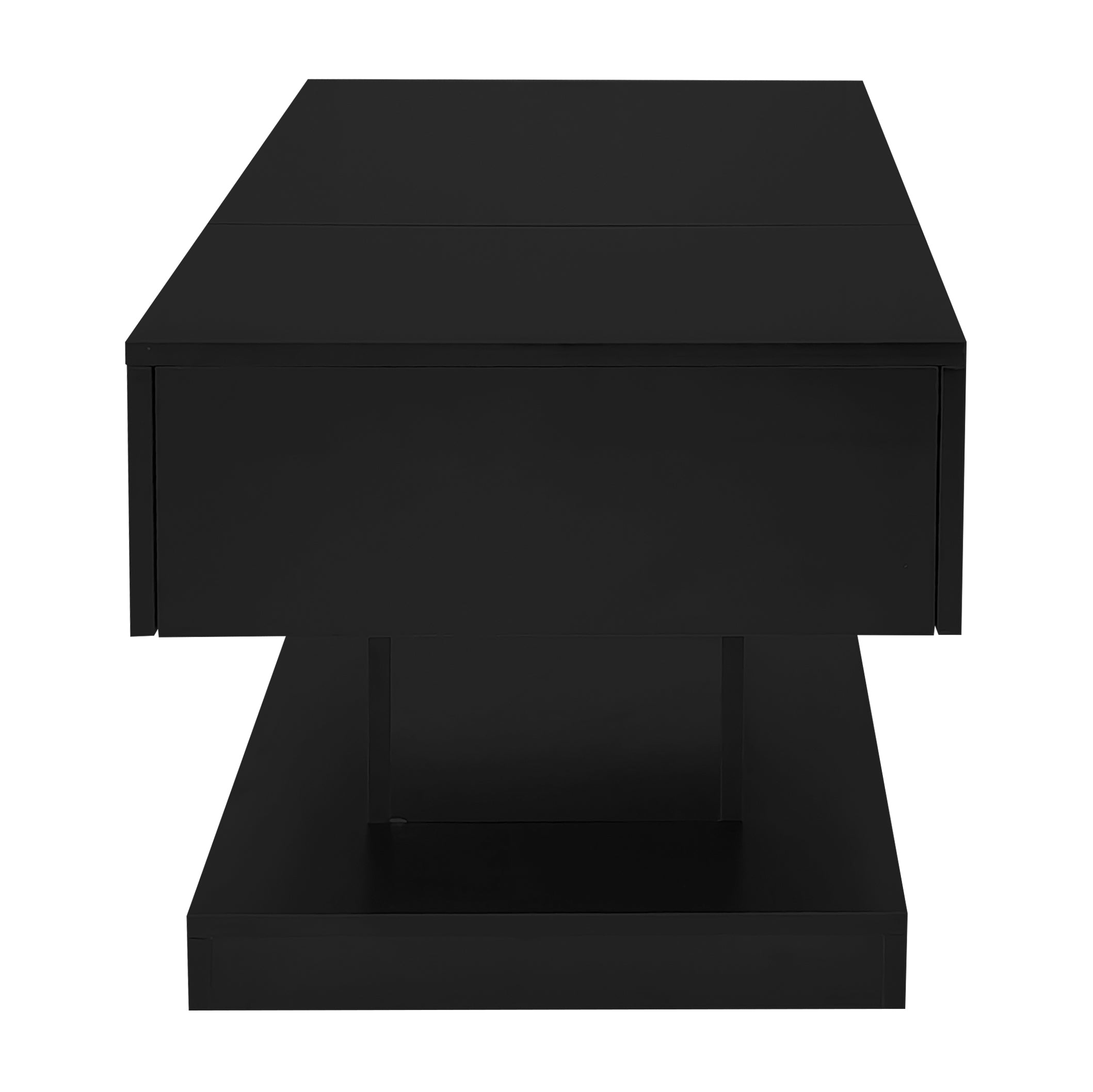 Logidon hoogglans liftsalontafel zwart 100x50x45 cm LED-verlichting