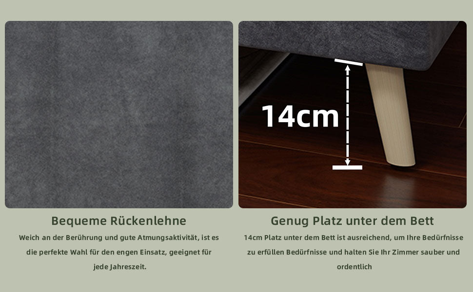 Logidon gewatteerd bedframe 90x200 cm grijze fluwelen stof