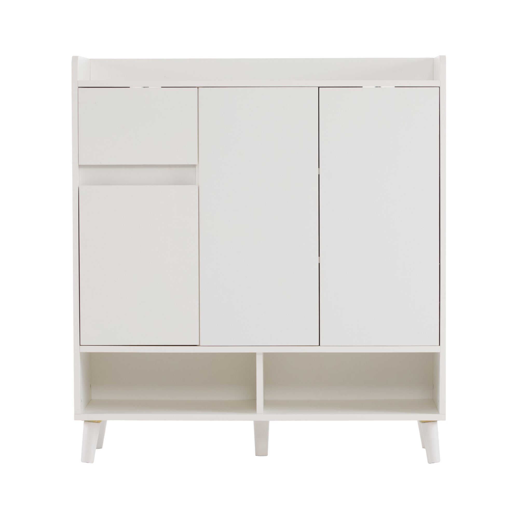 Logidon White Shoe Cabinet Chest of Drawers Adjustable Shelves 90x99x35 cm