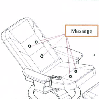 Logidon PU kunstleer massage relaxstoel met voetenbank bruin