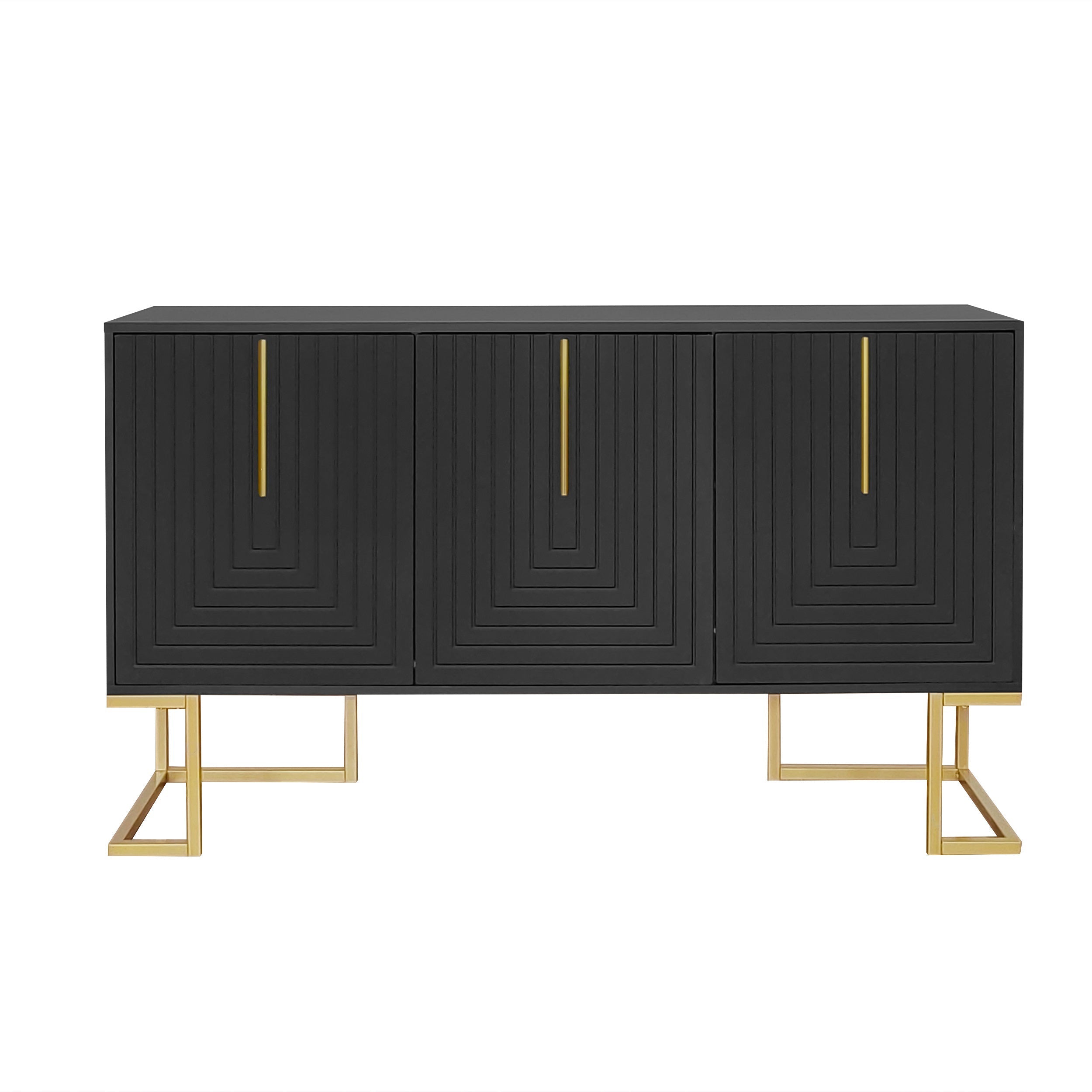 Logidon Dressoir 3 Deurs Zwart Met Verstelbare Planken