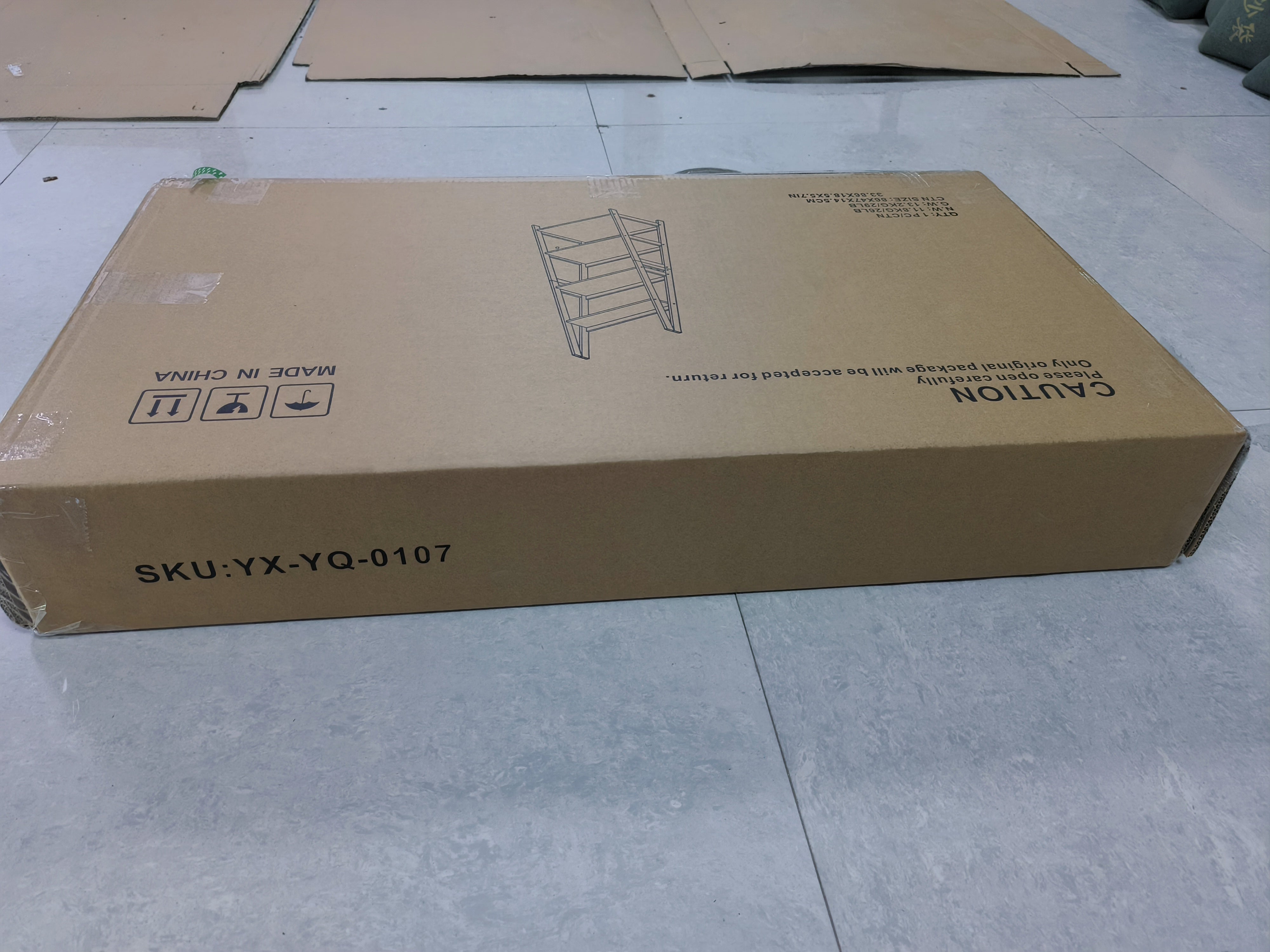 Logidon ladderboekenkast wit 4-laags staande plank 63x39x150 cm
