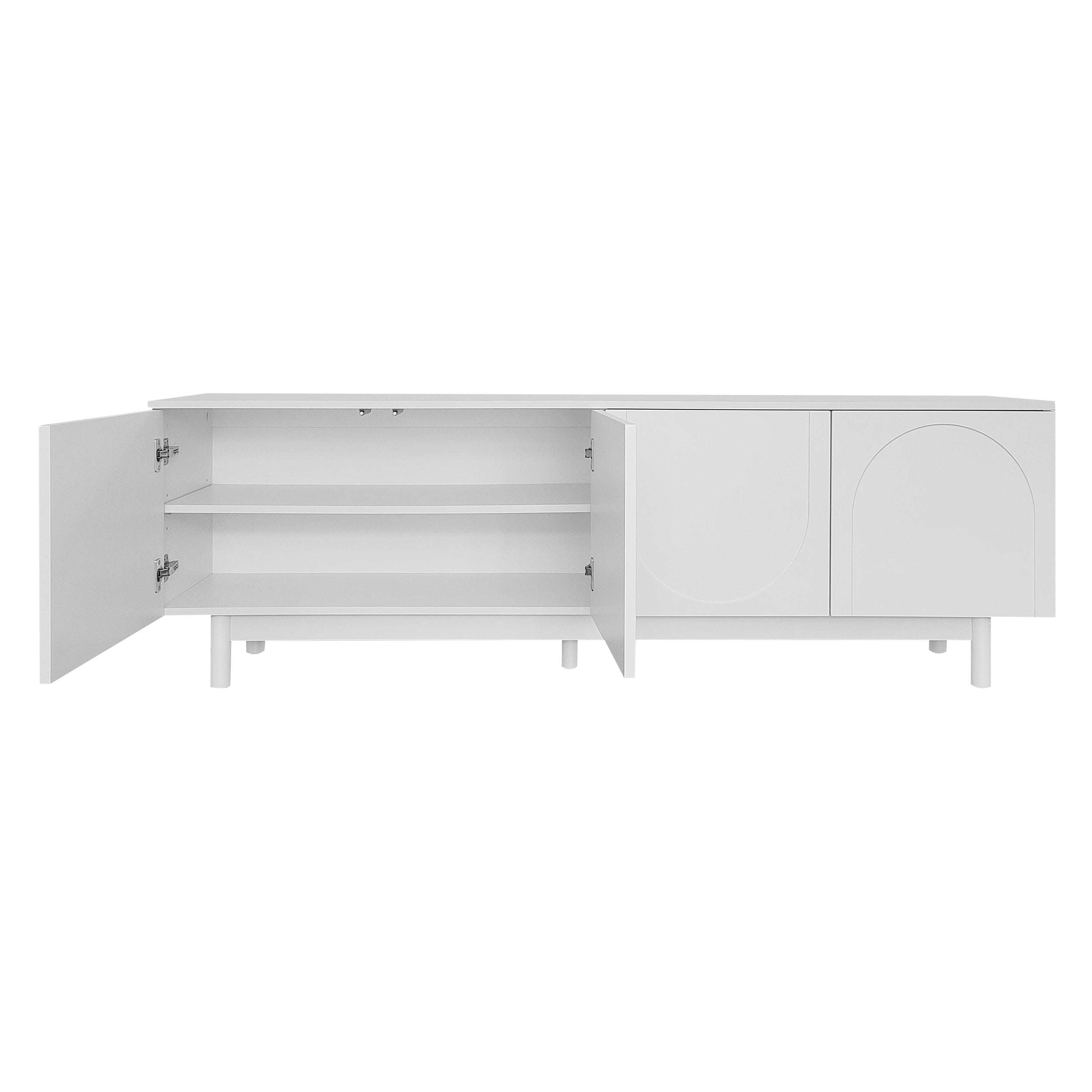 Logidon Lightweight lowboard TV furniture in luxury style white 175 cm
