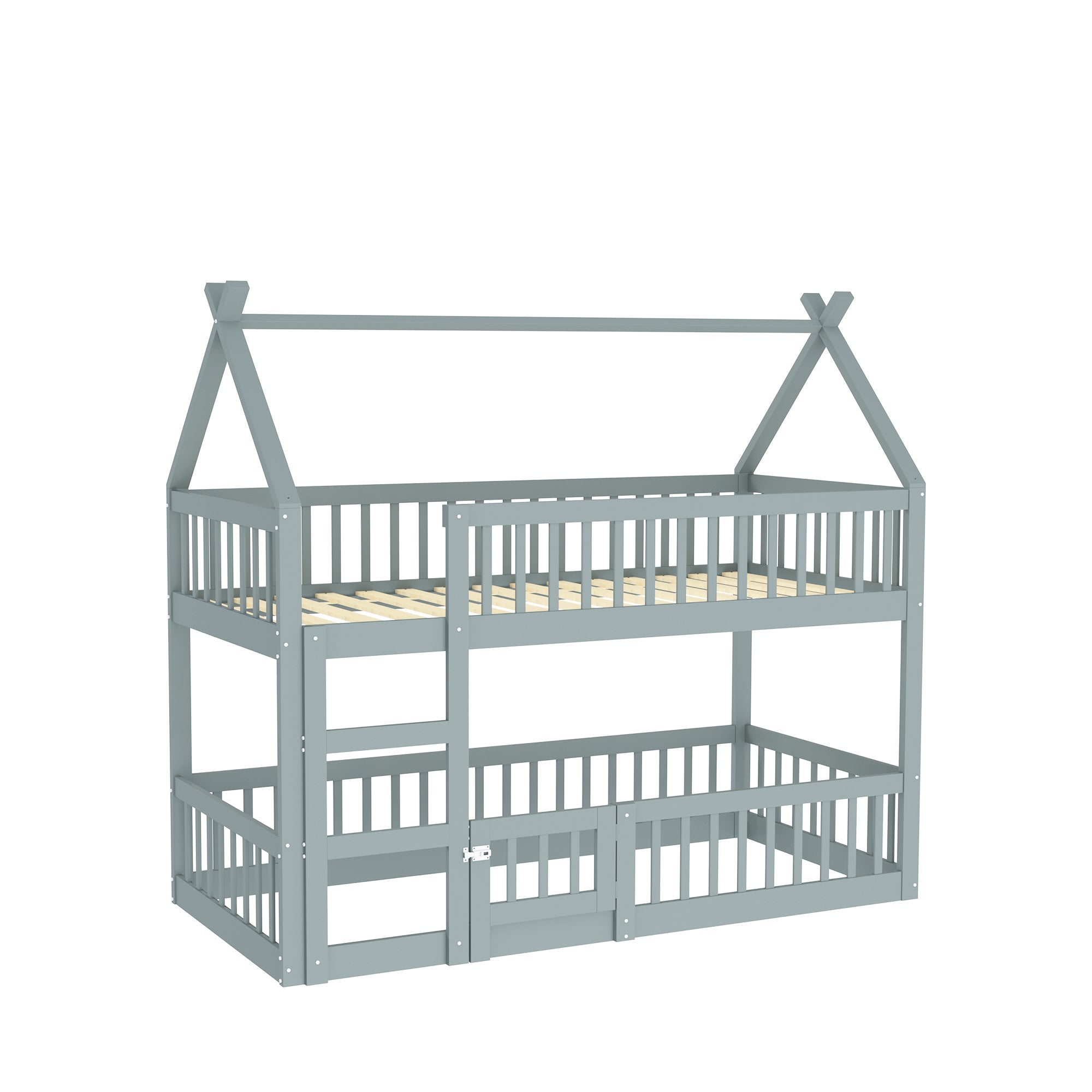 Logidon kinderstapelbed 90x200 grijze loft design trap