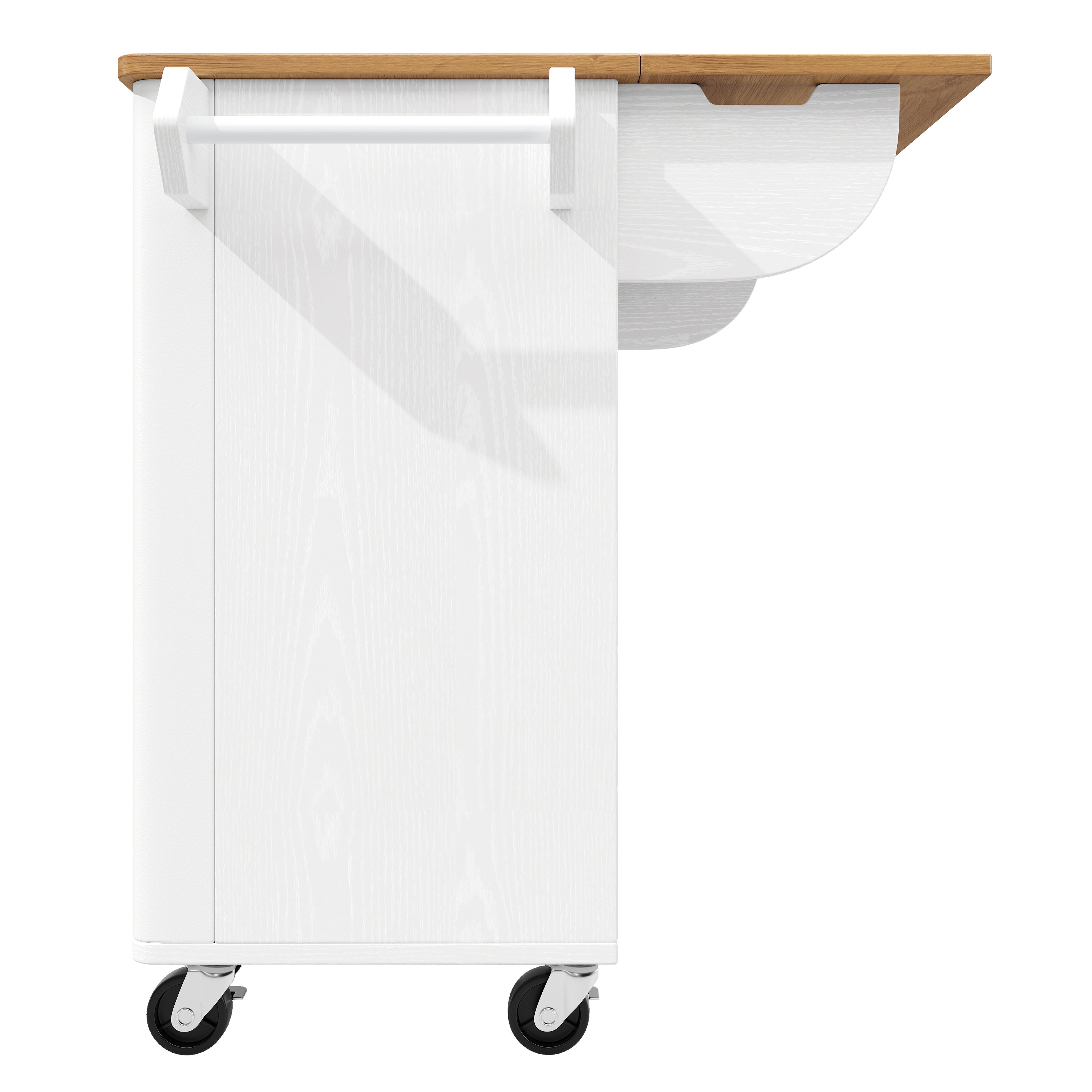 Logidon kitchen island 130x45(75)x92 cm white-black, extendable