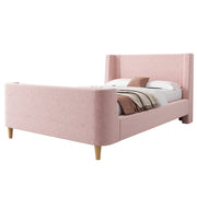 Logidon kinderbed gestoffeerd bed 90x200 roze fluweel sleebed Kosmos