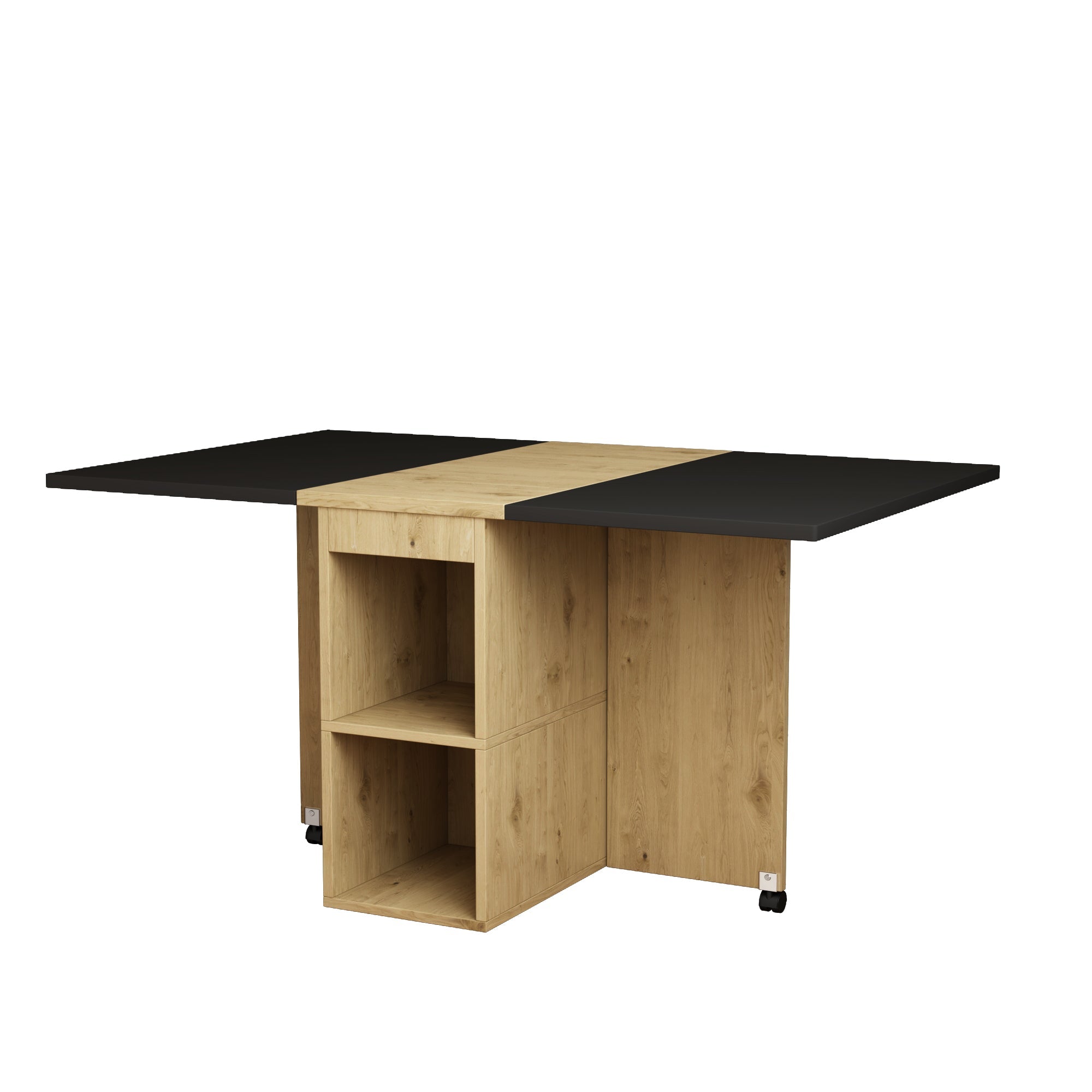 Logidon Eettafelset Wit Eiken Zwart Uitschuifbare Tafel 4 Stoelen