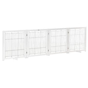 Logidon PawHut deurbescherming poort hout wit vierdelig 305 x 35,5 x 82 cm