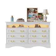 Logidon Dressoir 120x40x70 met LED-licht en halfopen opbergruimte Wit