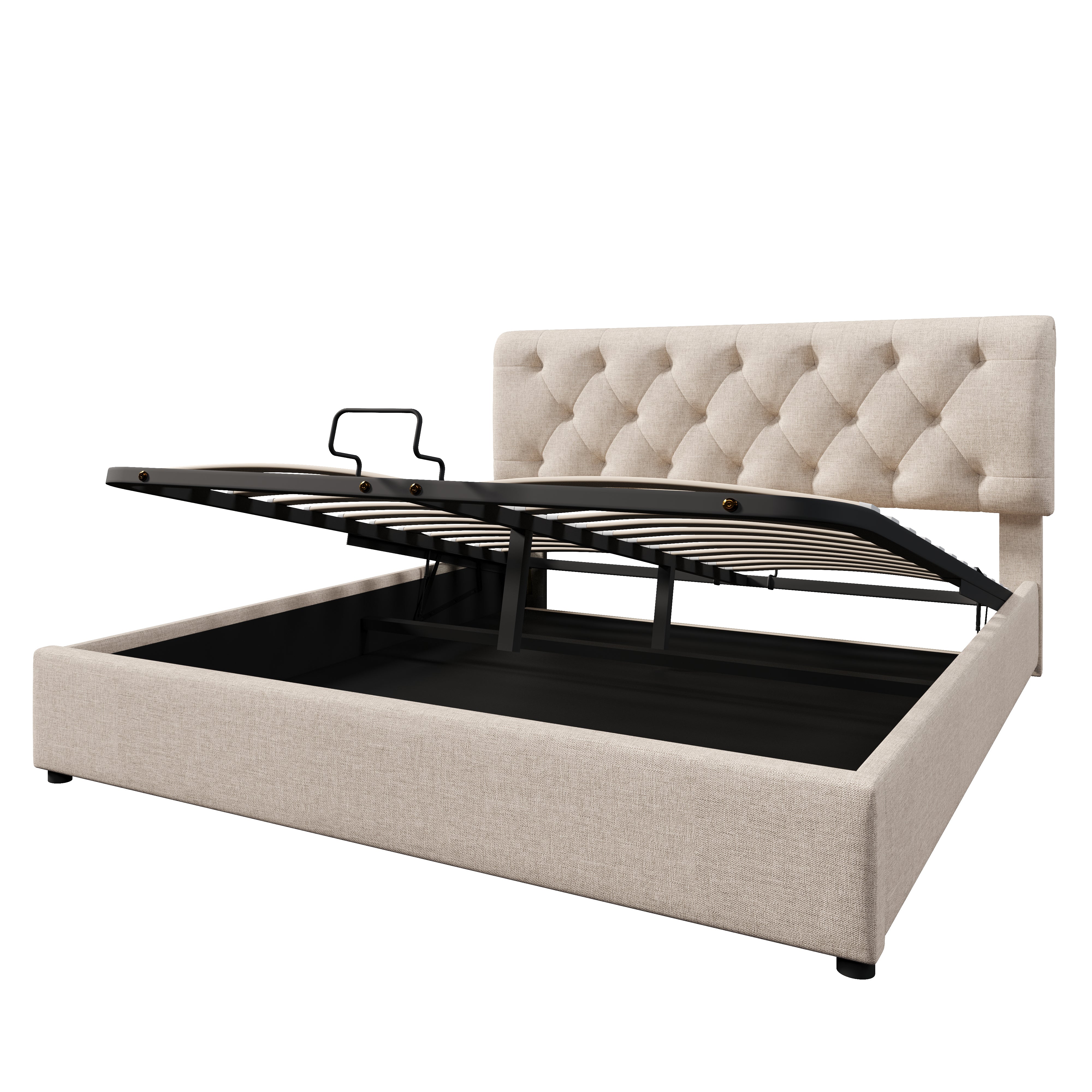 Logidon gestoffeerd bed 160x200 cm met opbergruimte, hoofdbord verstelbaar