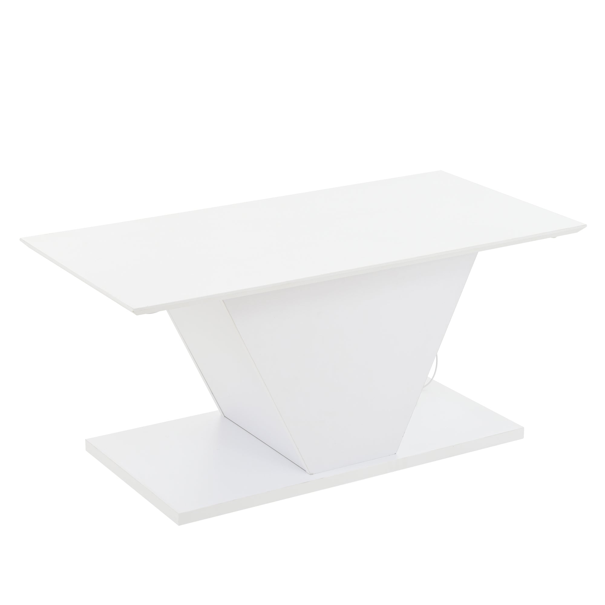 Logidon V-vorm salontafel wit hoogglans LED verlichting 100x50x46 cm