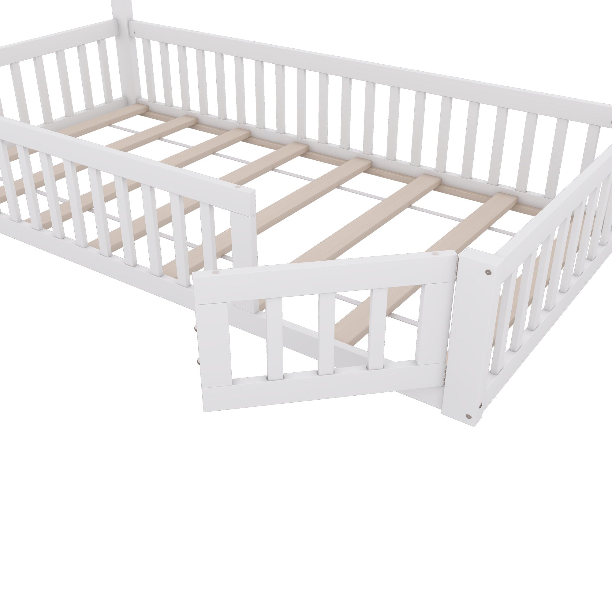 Logidon huisbed 90x200 cm schoorsteenvorm wit grenenhout