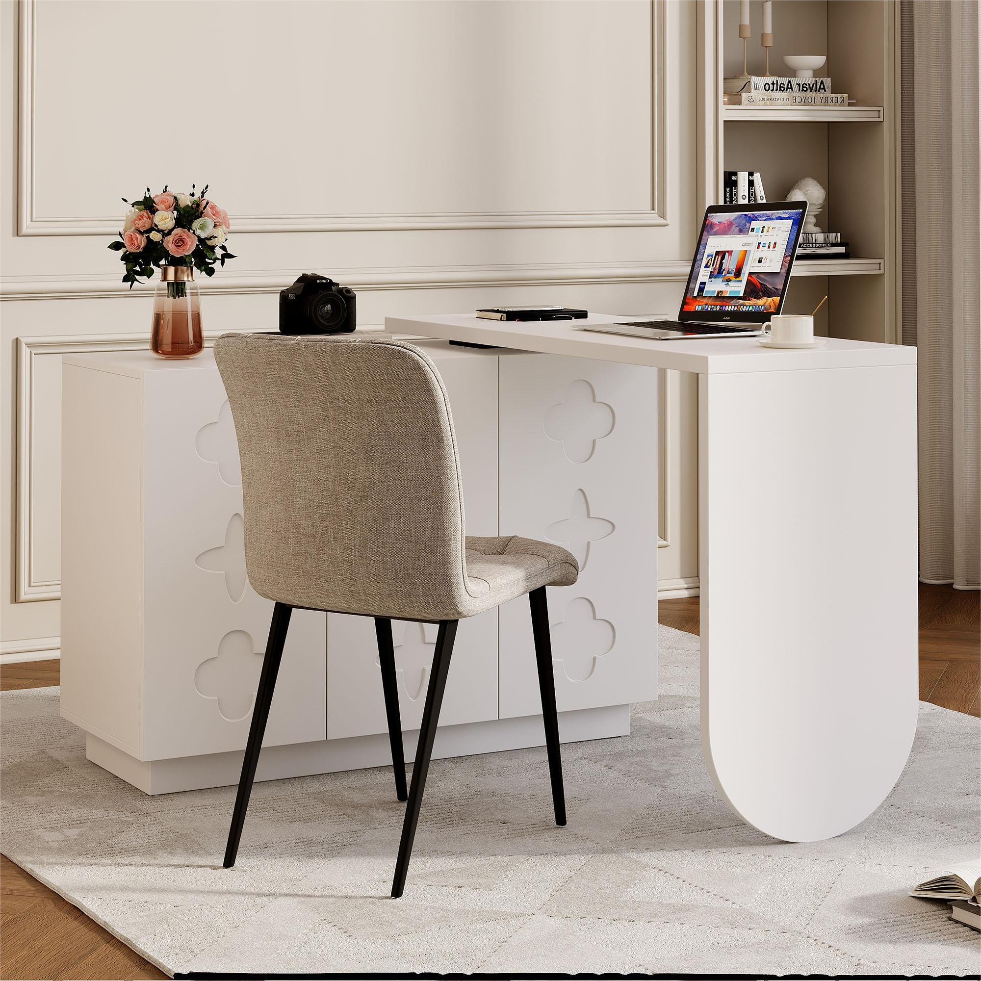 Logidon hoekbureau L-vorm draaibaar wit 110 centimeter