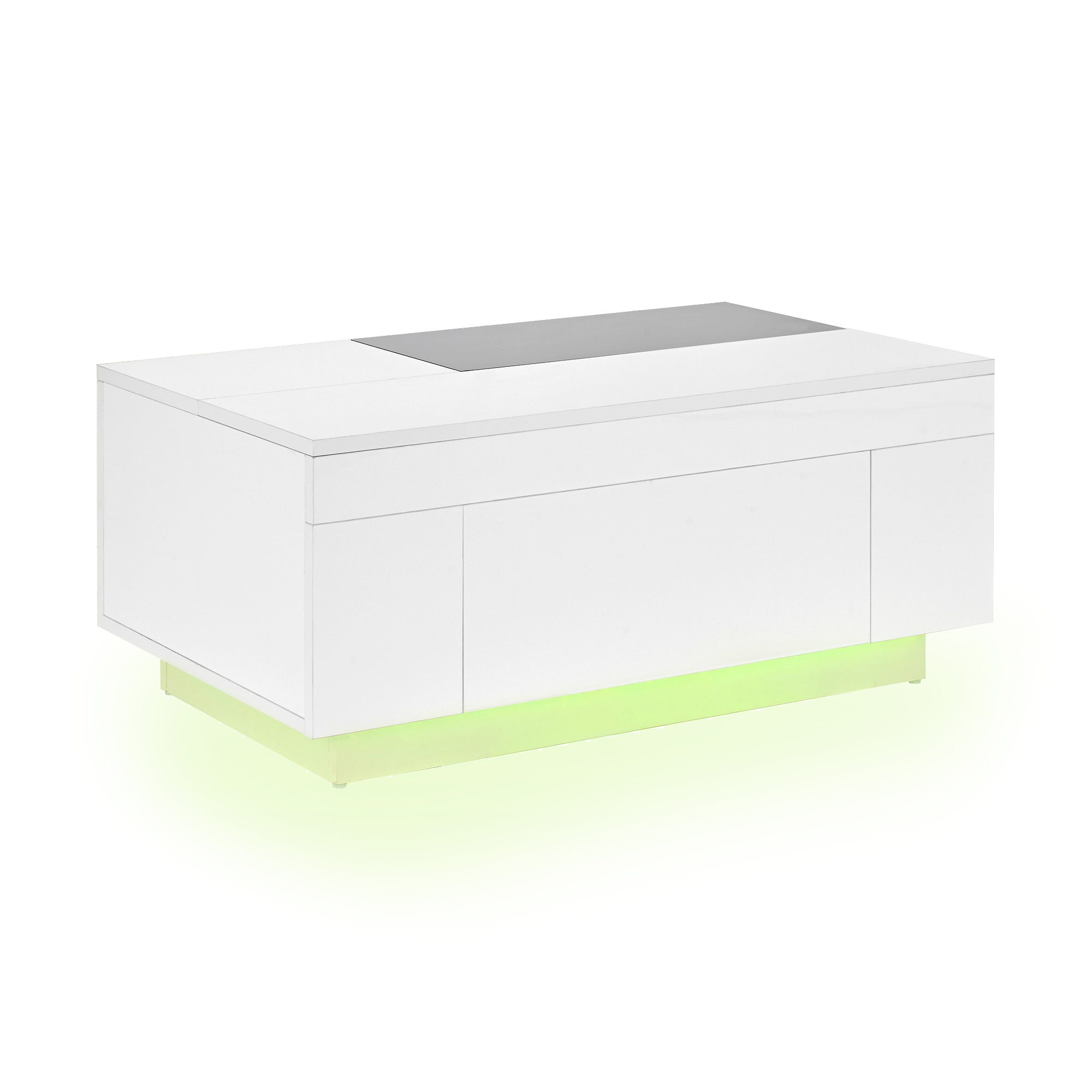 Logidon hoogglans salontafel met LED verlichting uitschuifbaar 80x50 wit