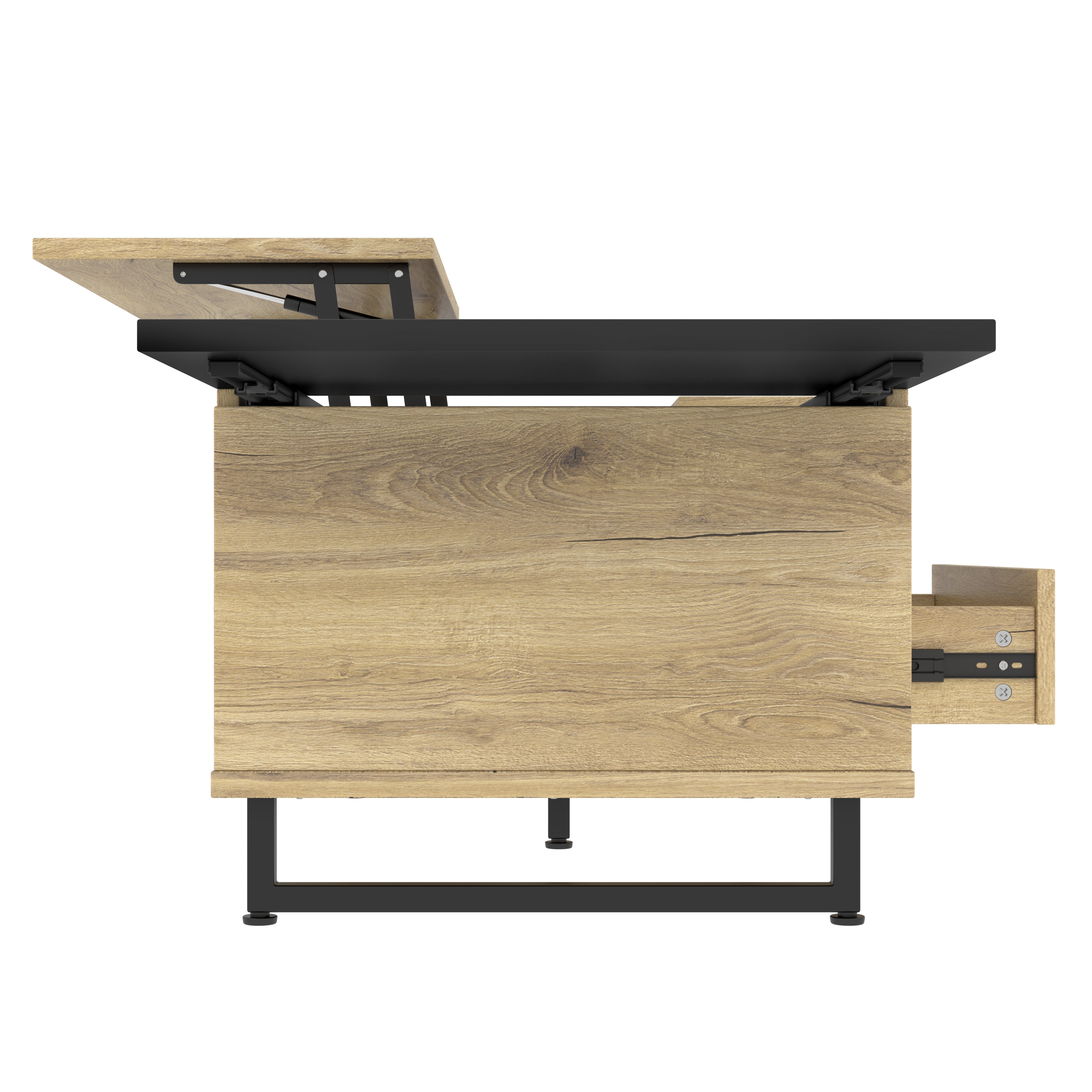 Logidon In hoogte verstelbare salontafel met LED-verlichting en opbergruimte