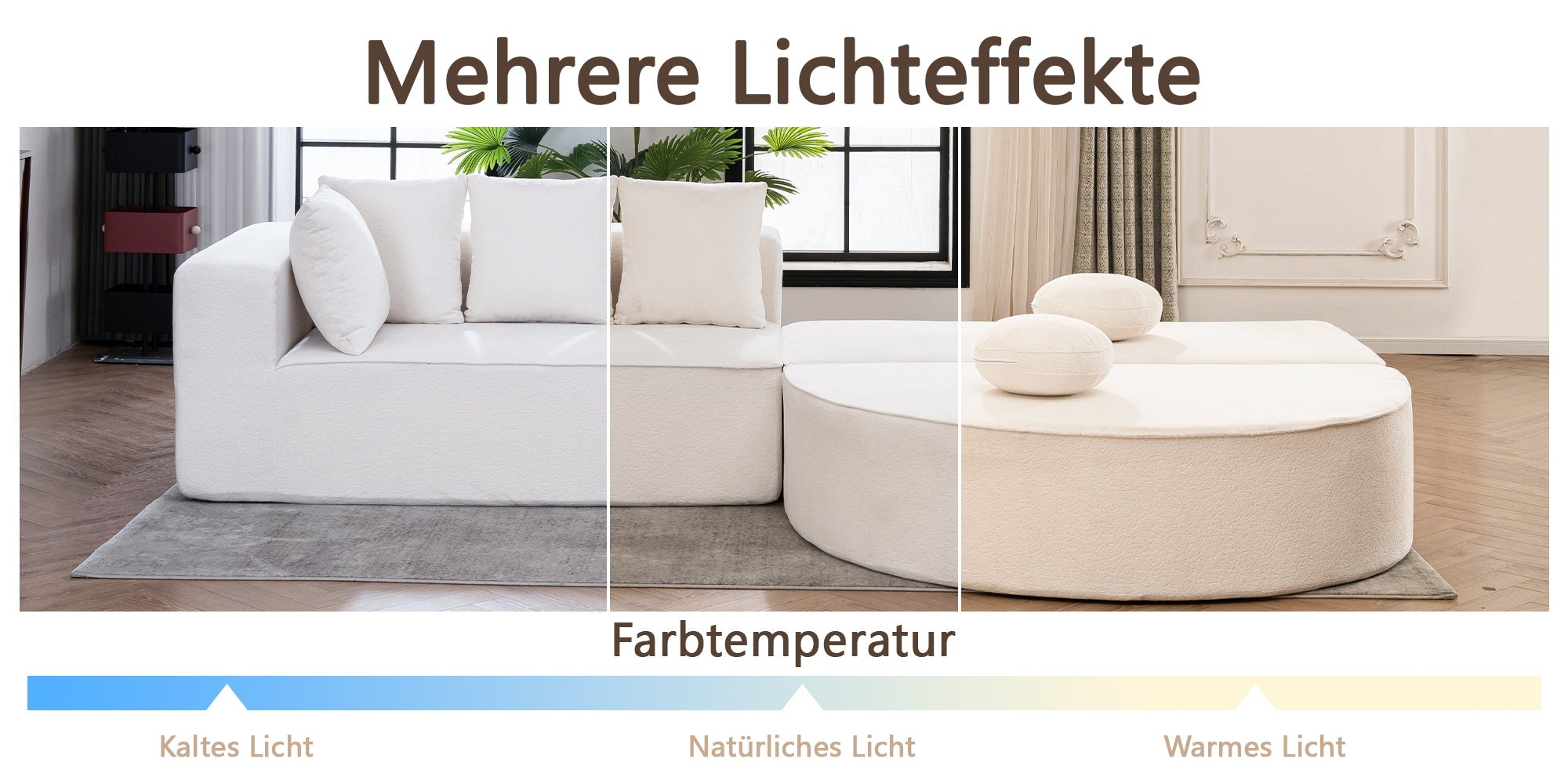 Logidon Modulaire Cloud Sofa 5-zits fluwelen wit fluweel, geen montage