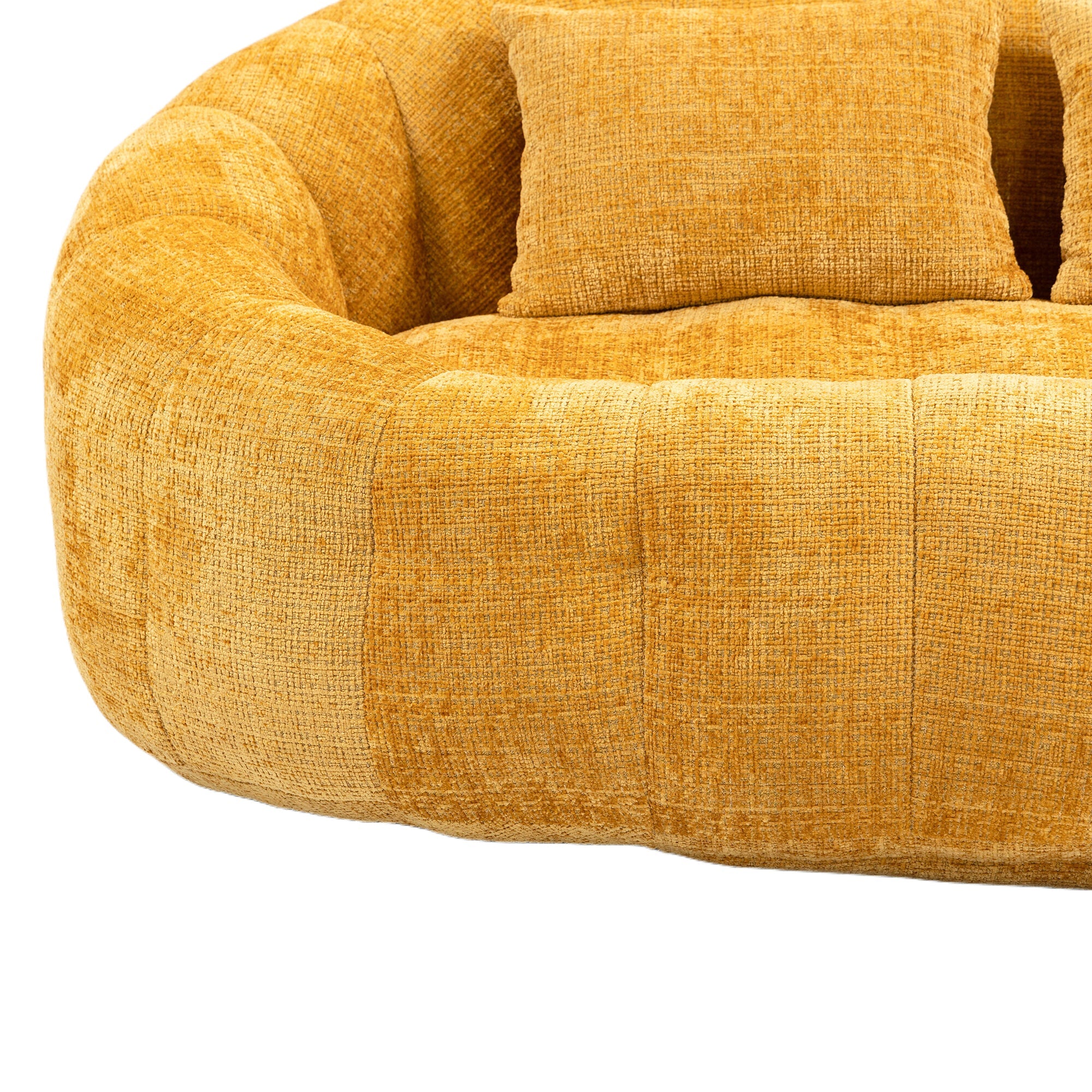 Logidon Zitzakbank Luxe Chenille Geel Ligstoel met hoge rugleuning