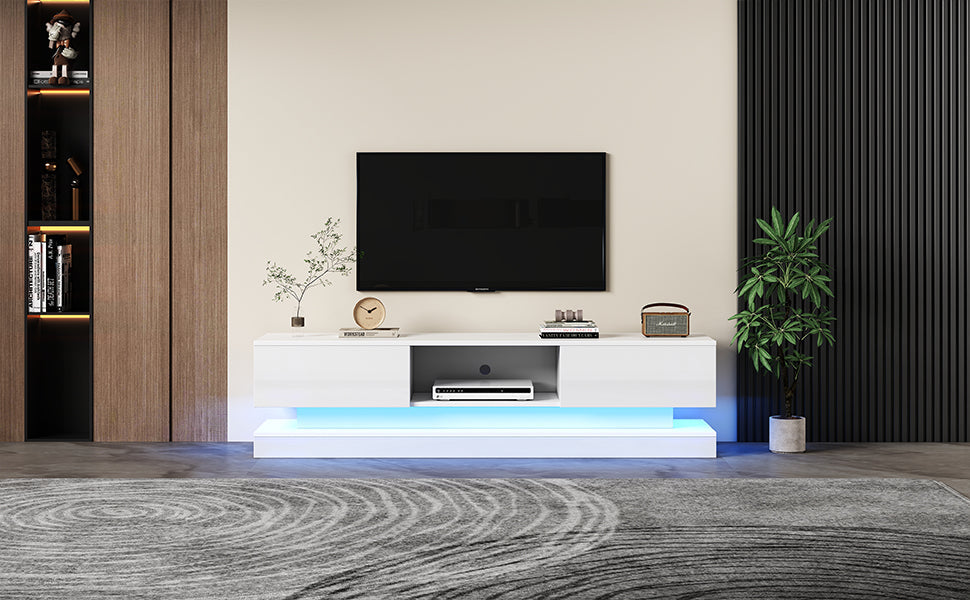 Logidon wit TV-meubel 160 cm met LED-verlichting app bediening