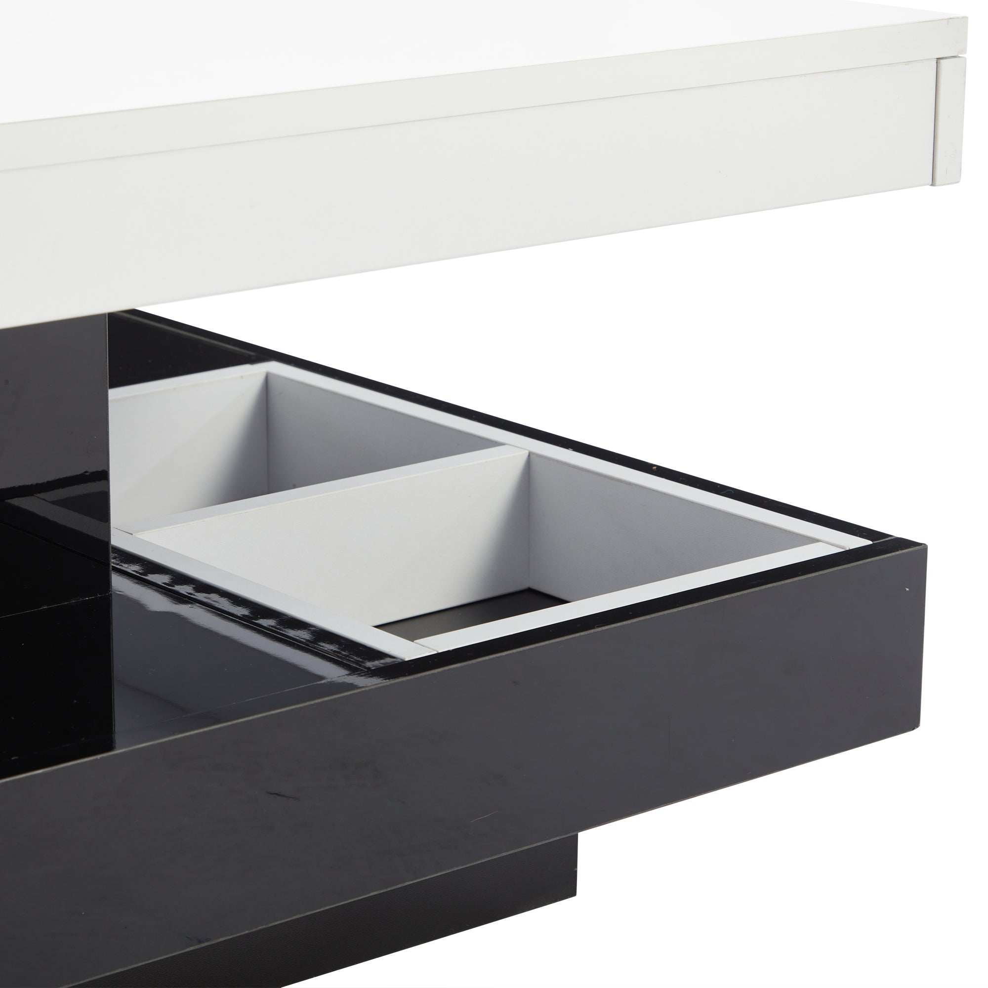 Logidon Draaibare Salontafel Wit Blad Zwart Onderstel 70x70x36