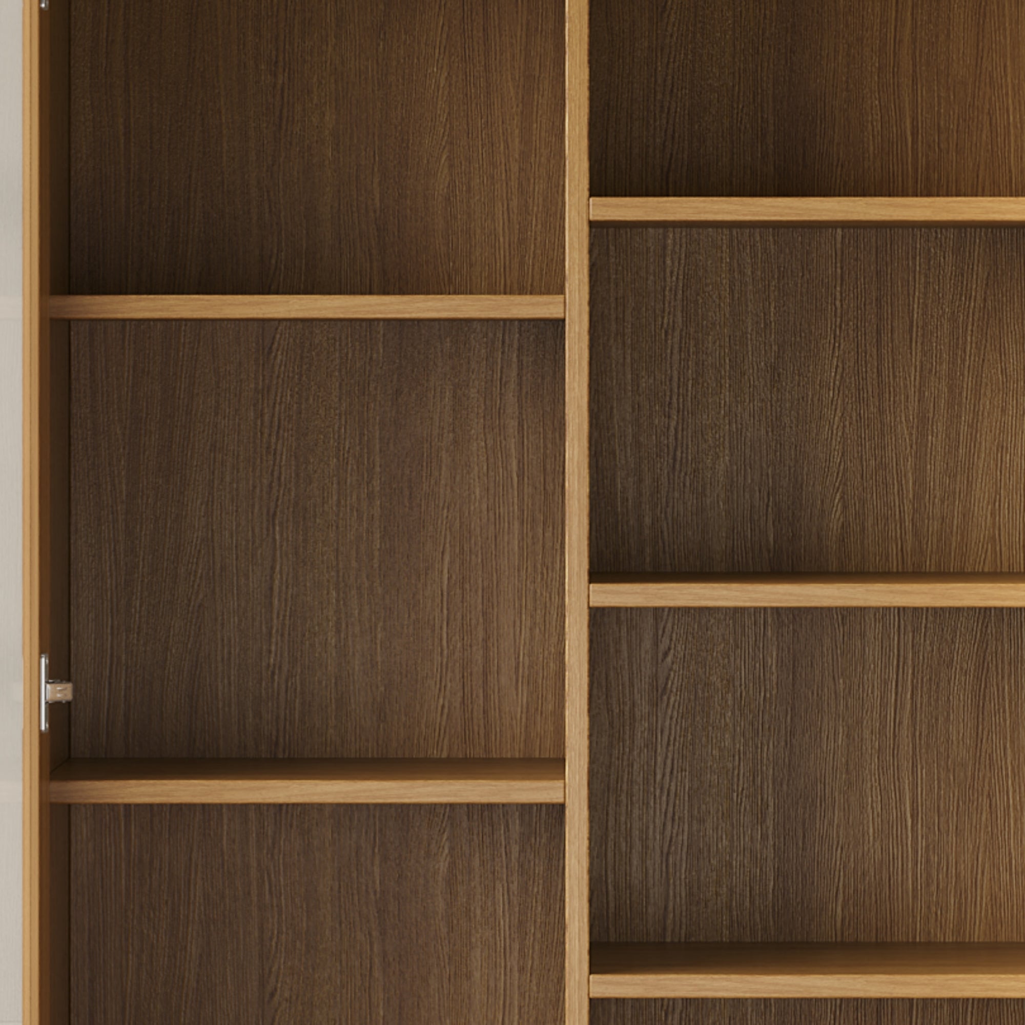 Logidon vitrinekast 80x40x160 cm naturel hout met push-to-open lades