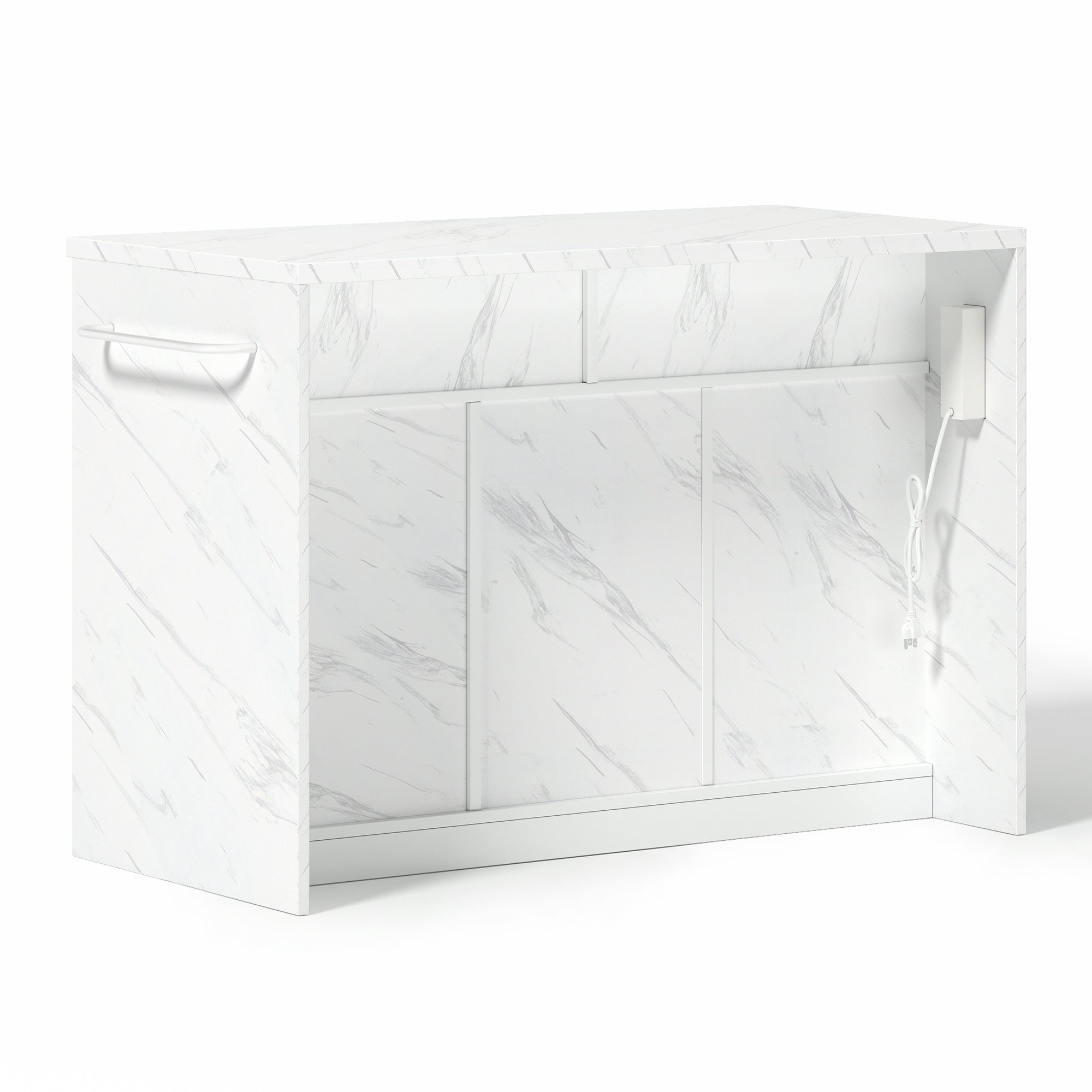 Logidon keukeneiland 120x60x91 cm met USB-aansluitingen wit