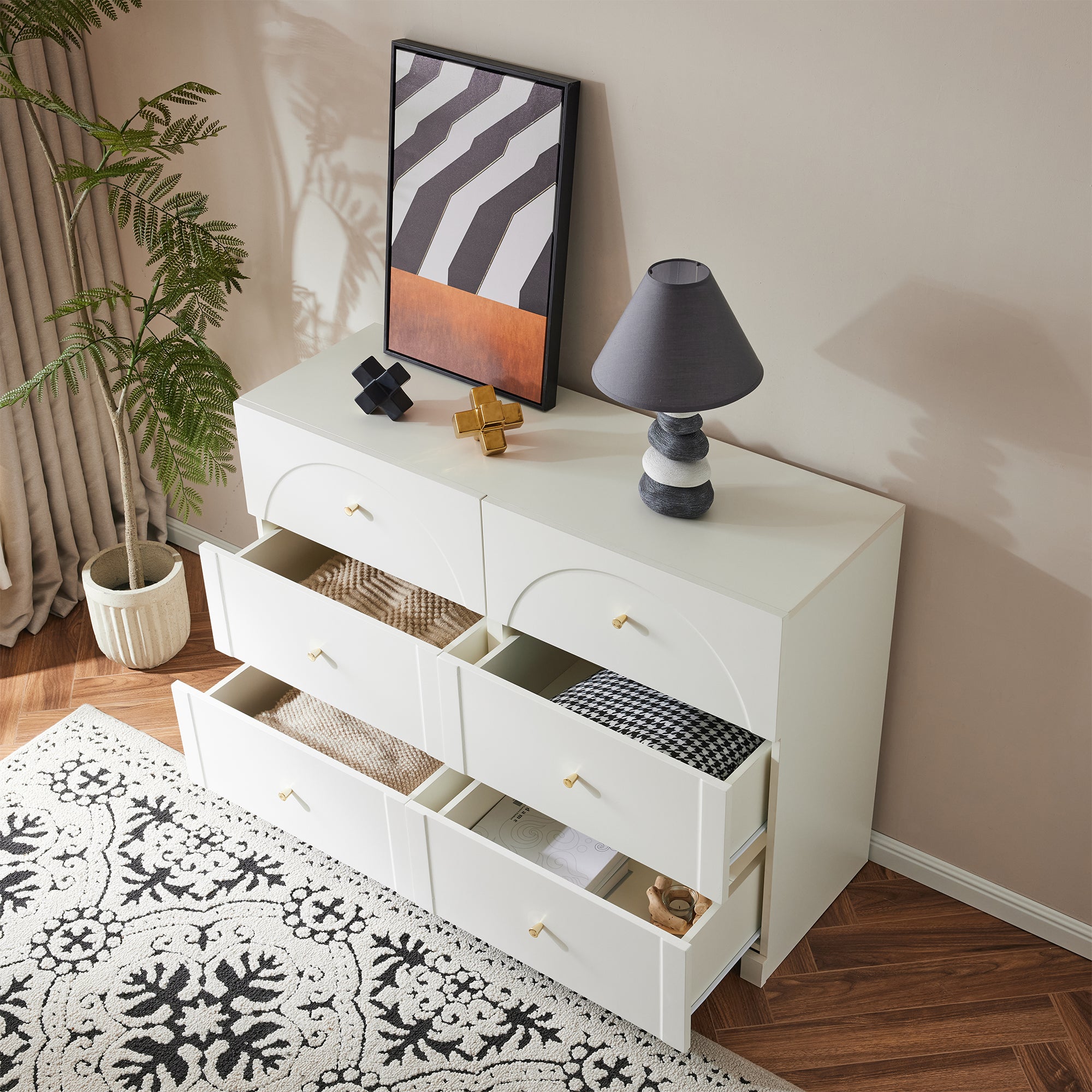 Logidon chest of drawers with 6 drawers white H82 W120 D40 cm
