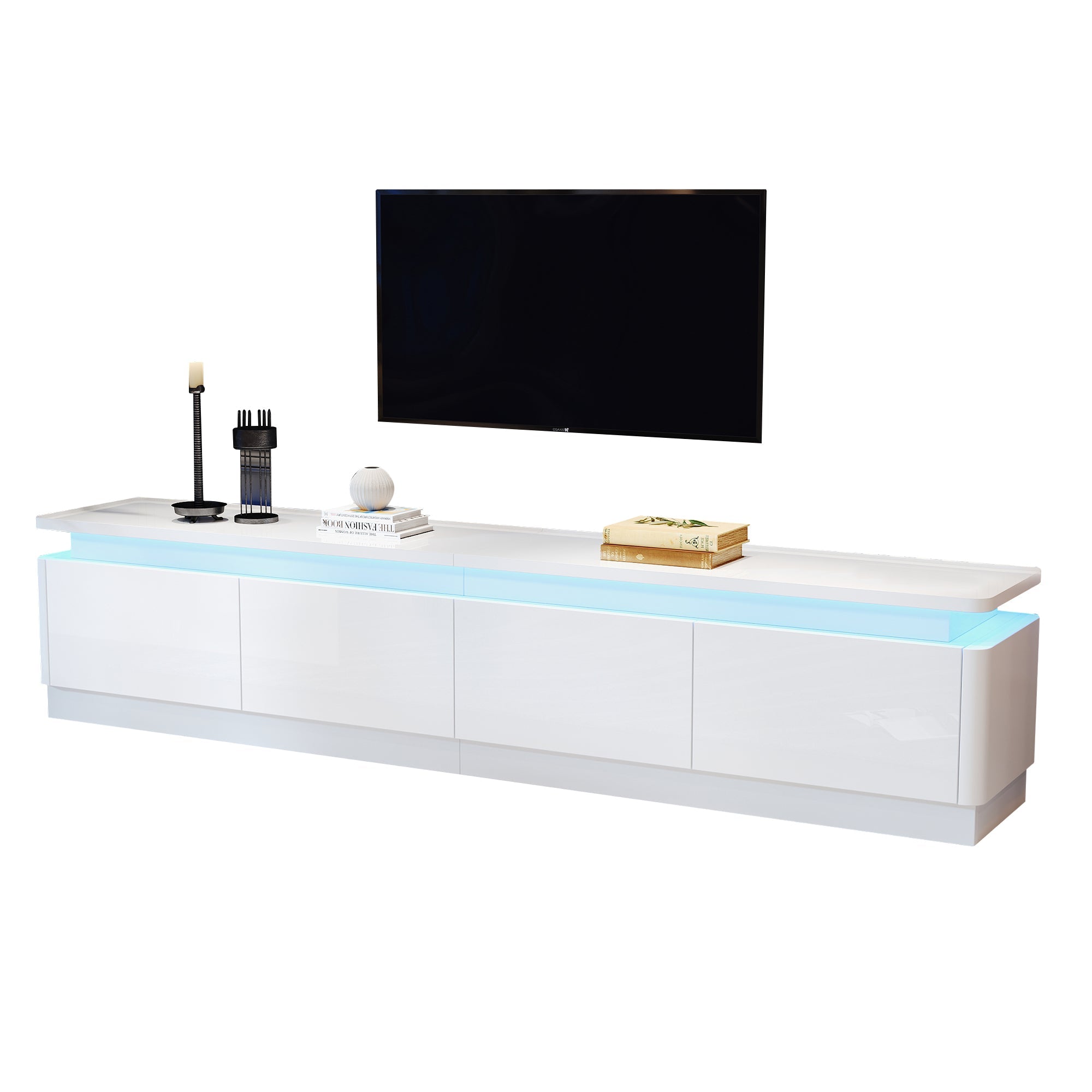 Logidon TV-meubel wit 180x34x40 cm met LED-verlichting 4 lades