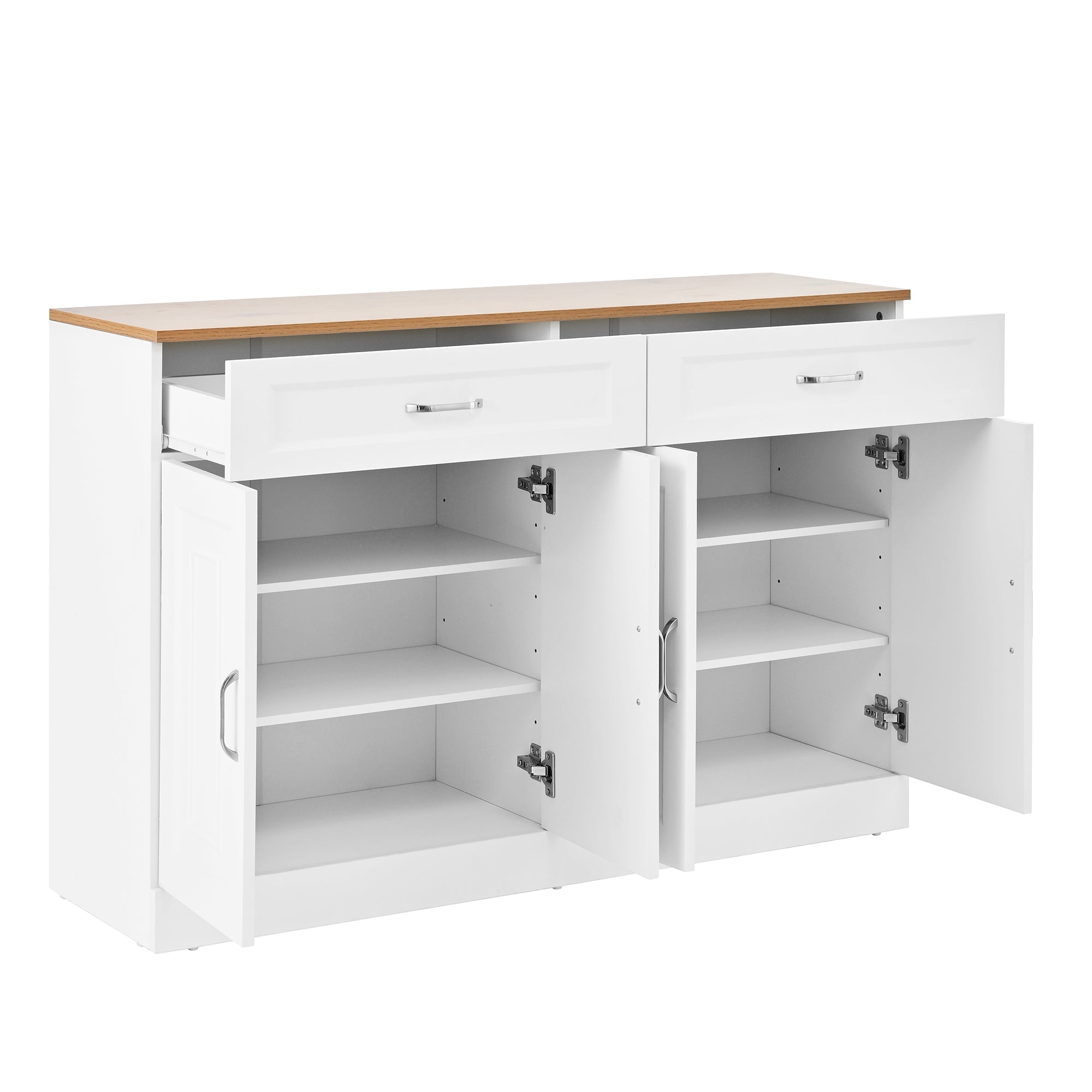Logidon dressoir 120 cm wit houtlook met 4 deuren en 2 lades