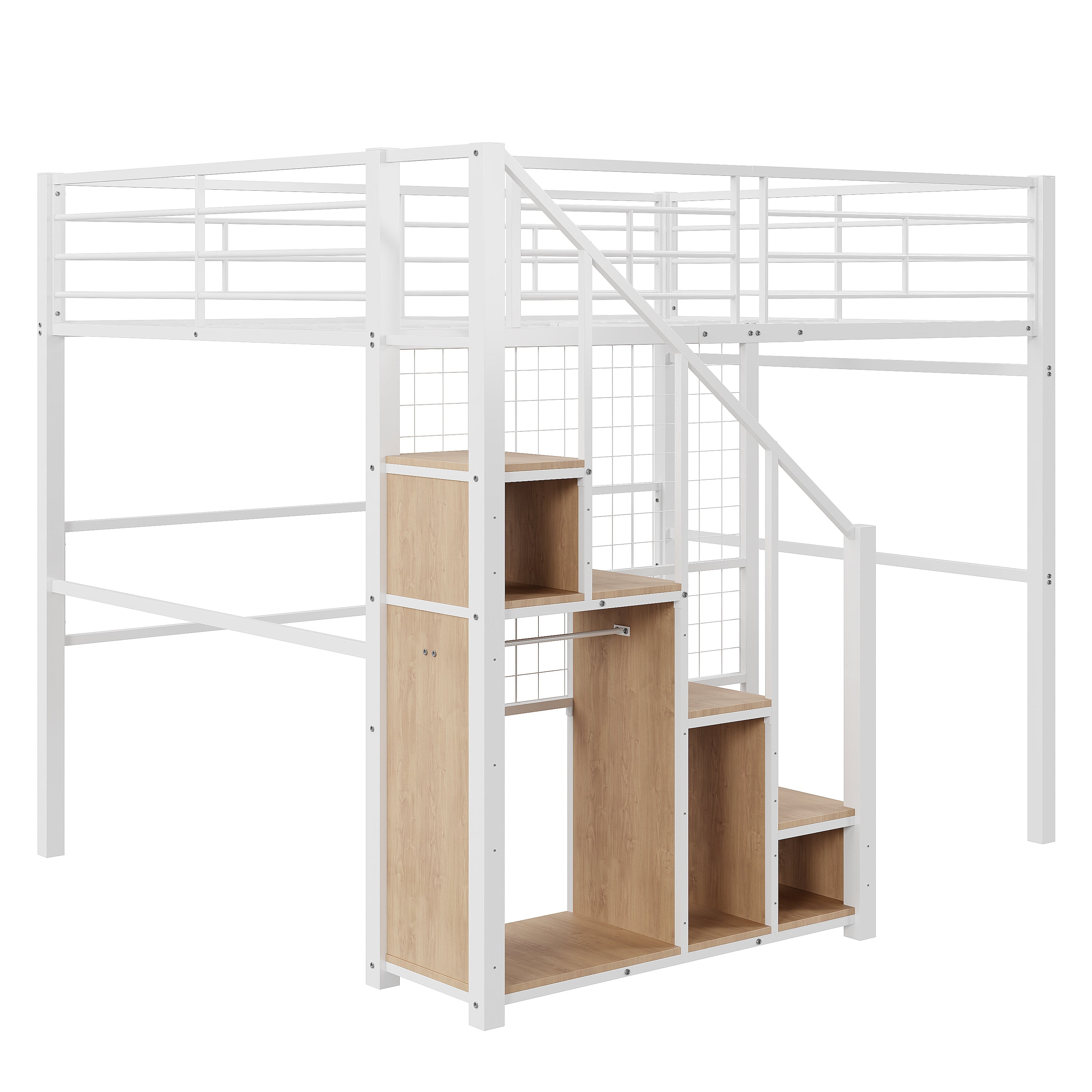 Logidon hoogslaper 140x200 met veiligheidsladder wit