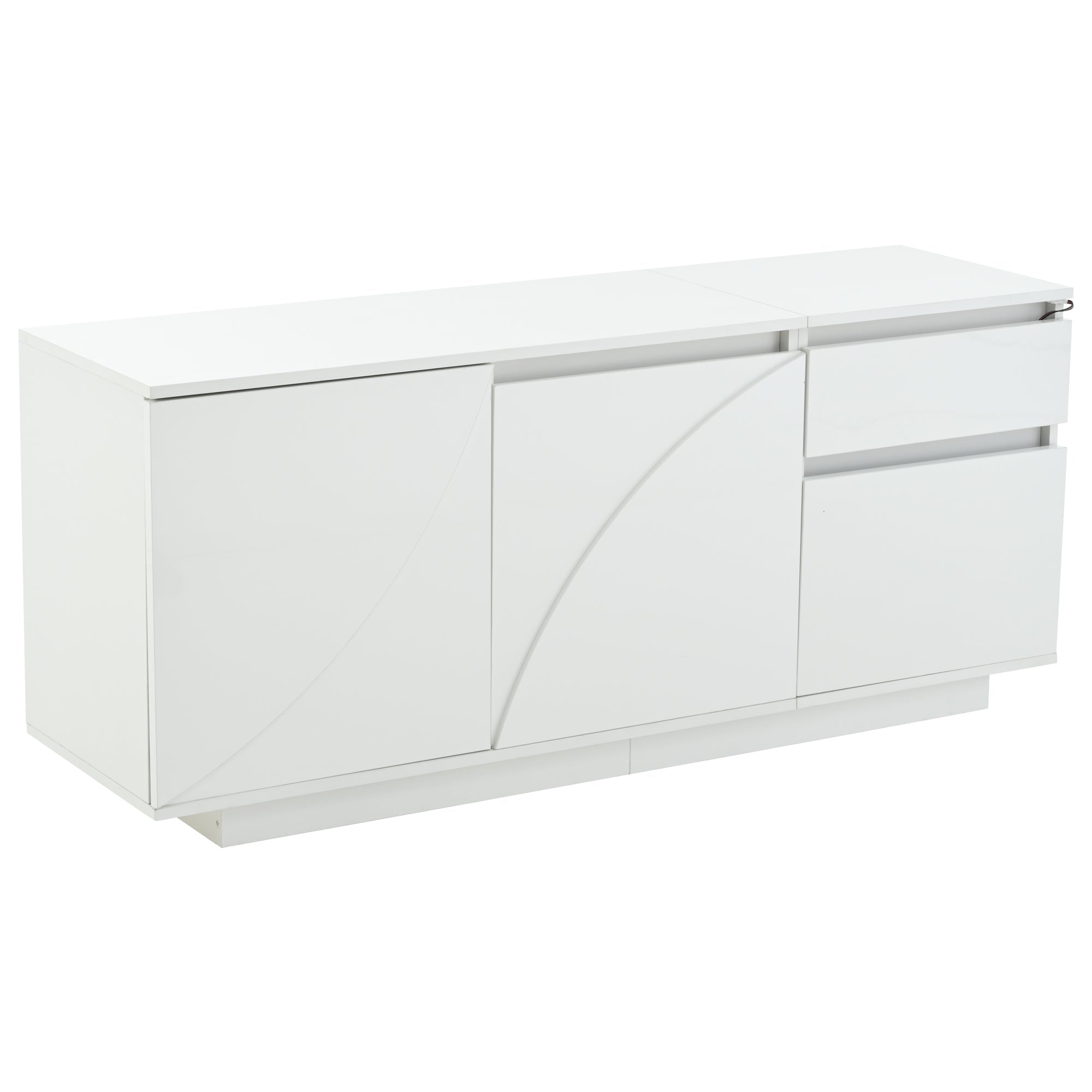 Logidon 140 x 40 x 60 cm hoogglans dressoir wit met LED
