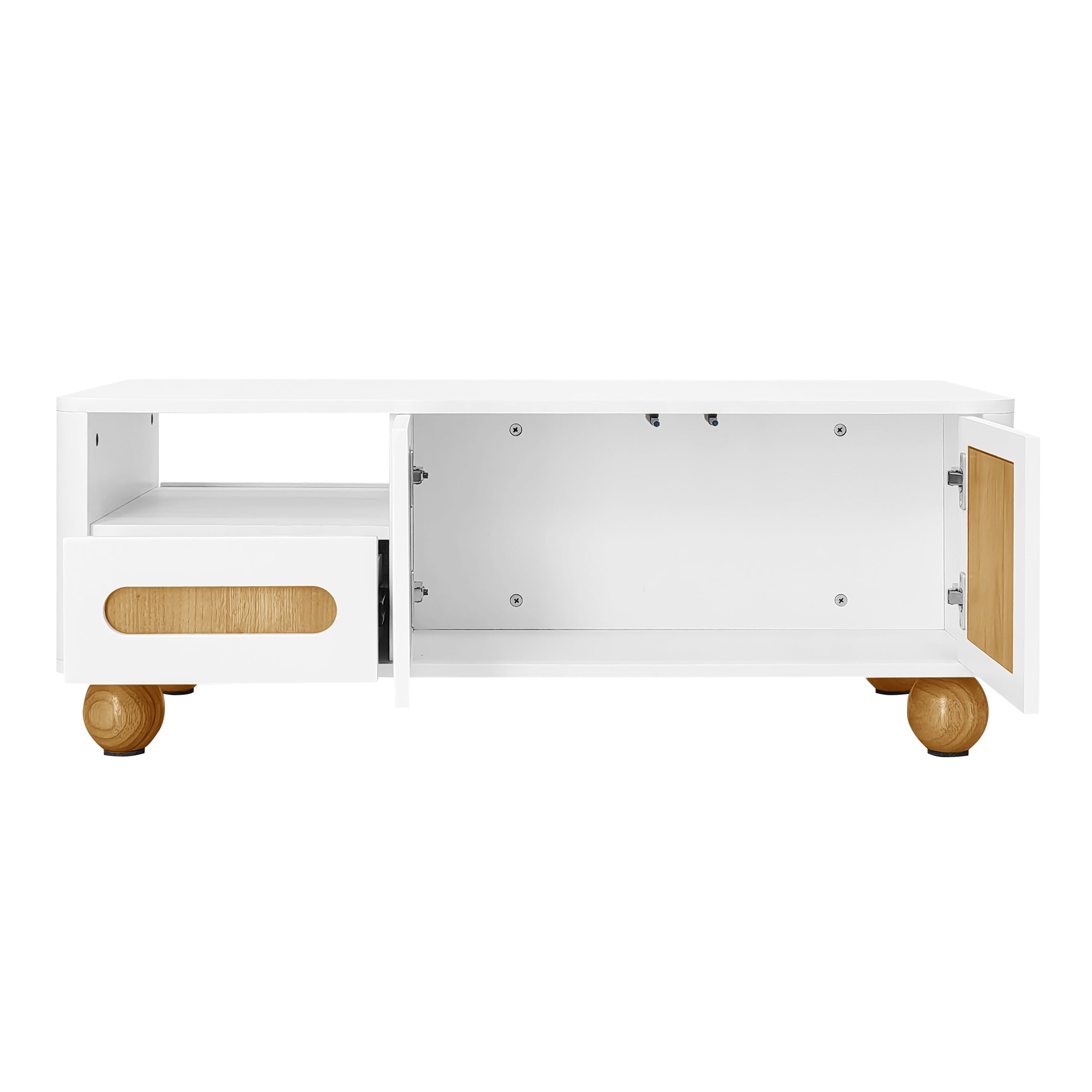 Logidon Moderne Salontafel 105x50x40 Cm Wit Houtlook LED Verlichting