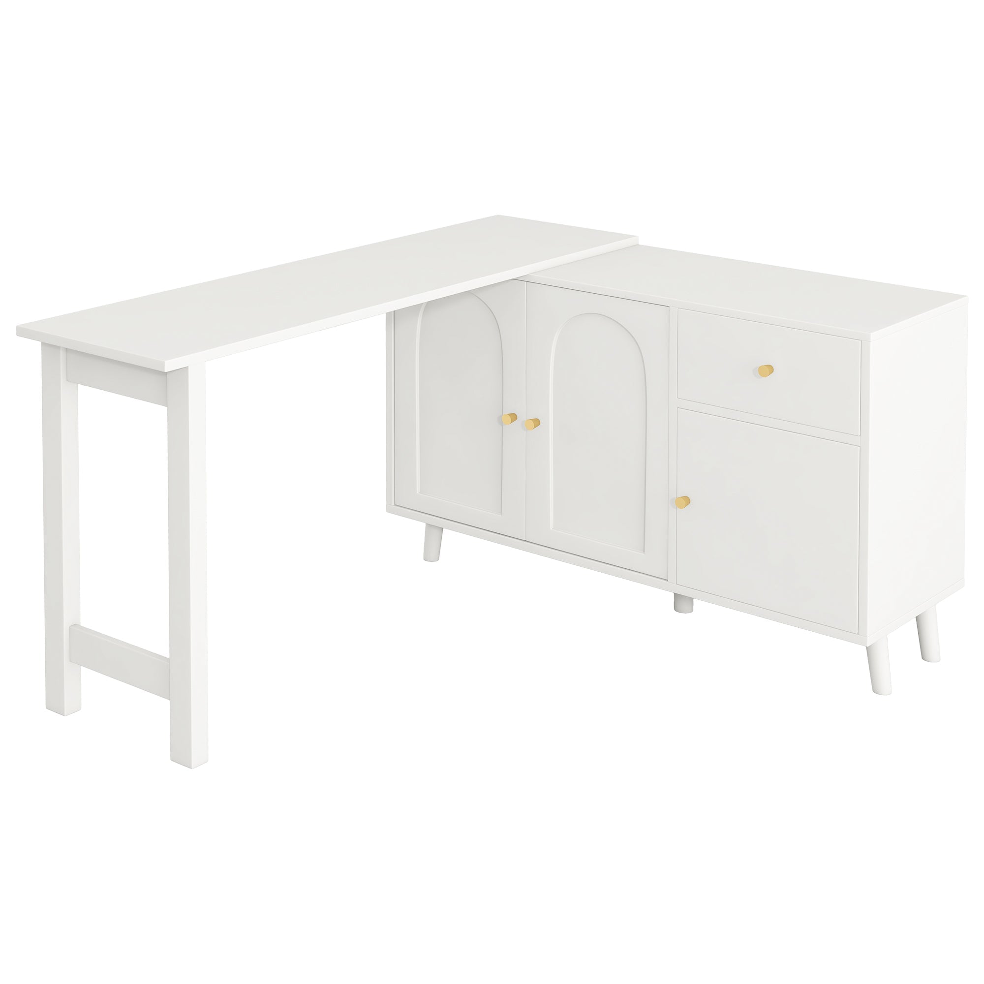 Logidon 2 in 1 bureaudressoir wit 120x40x74,5 cm 360 graden