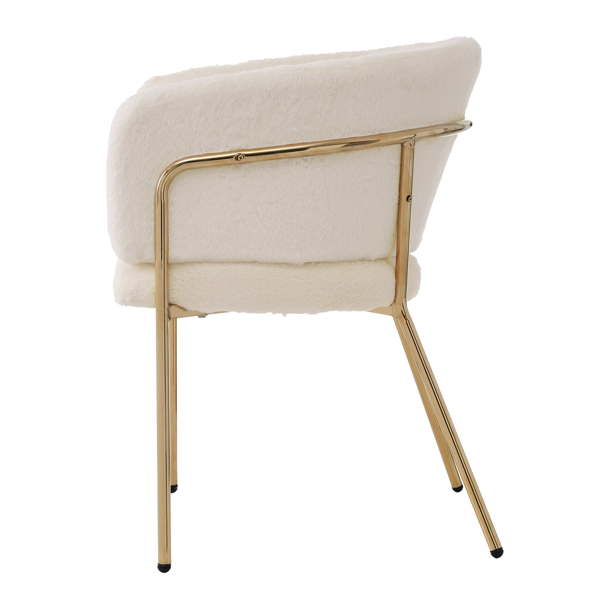 Logidon dining chair beige velvet look with gold metal legs