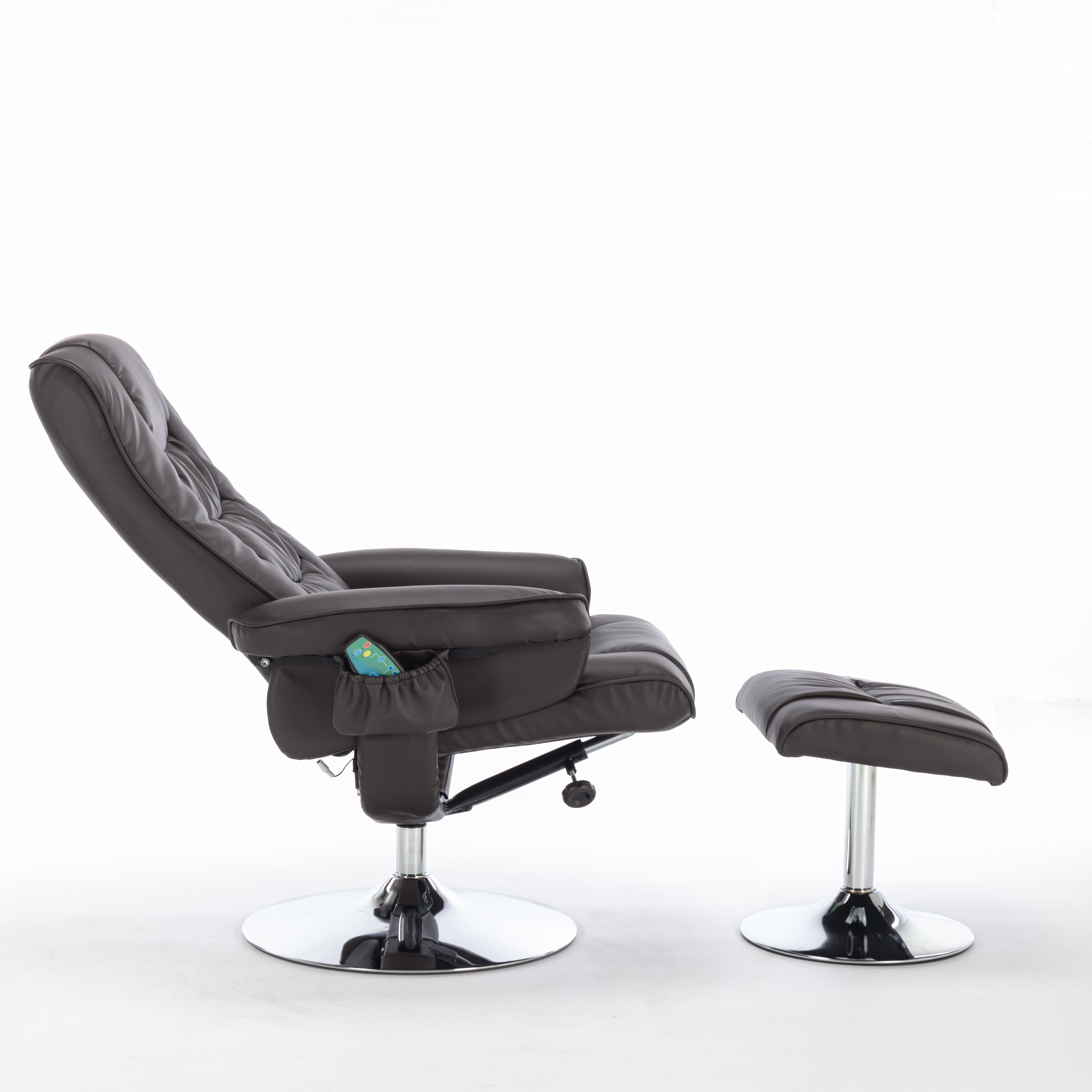 Logidon PU kunstleer massage relaxstoel met voetenbank bruin