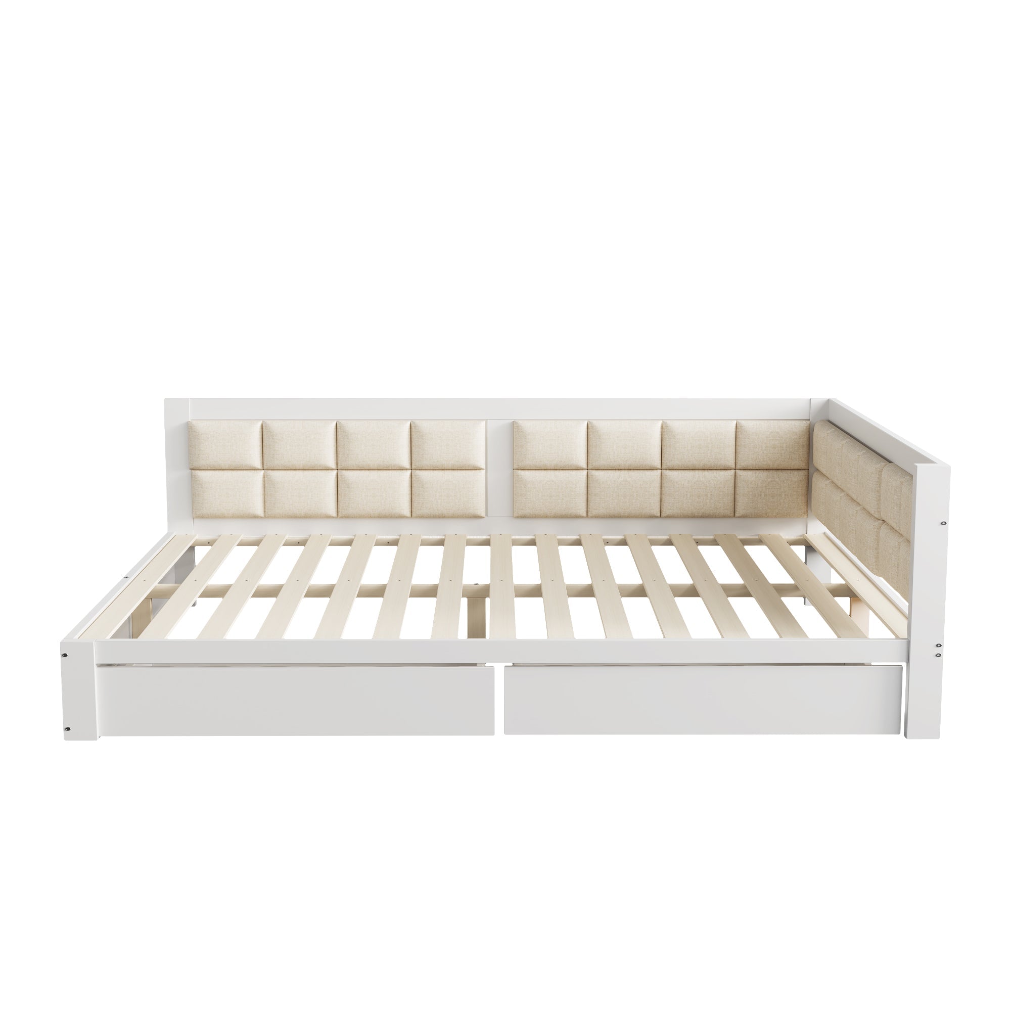 Logidon multifunctionele bedbank 140x200 wit met opbergruimte