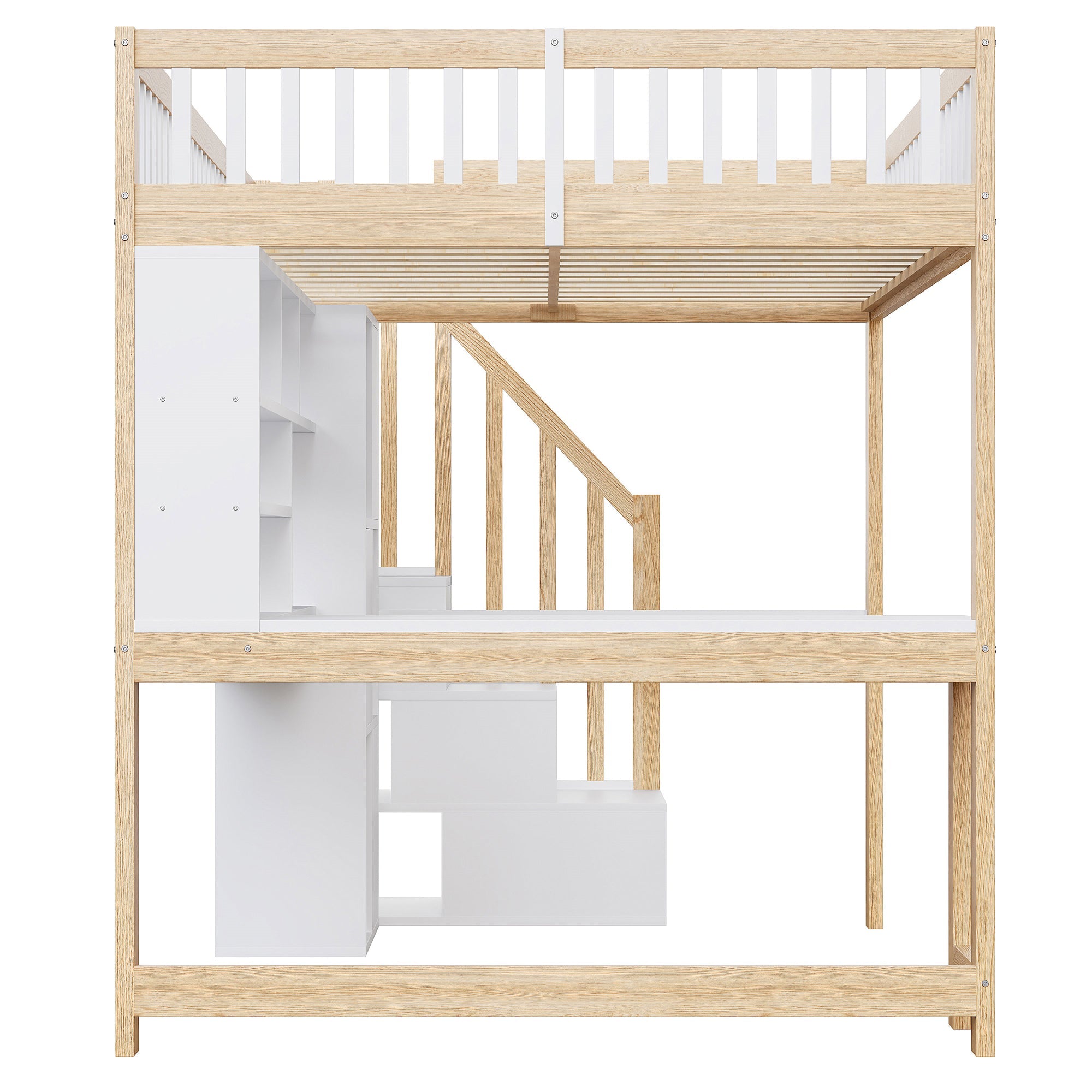 Logidon hoogslaper 140x200 cm met LED-verlichting wit en naturel