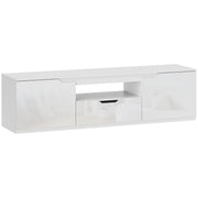 Logidon TV-meubel wit 160 cm lowboard met 2 deuren kabeldoorvoer