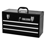 Logidon Metalen Gereedschapskist met 3 Laden 20,3 Inch Zwart Draagbaar