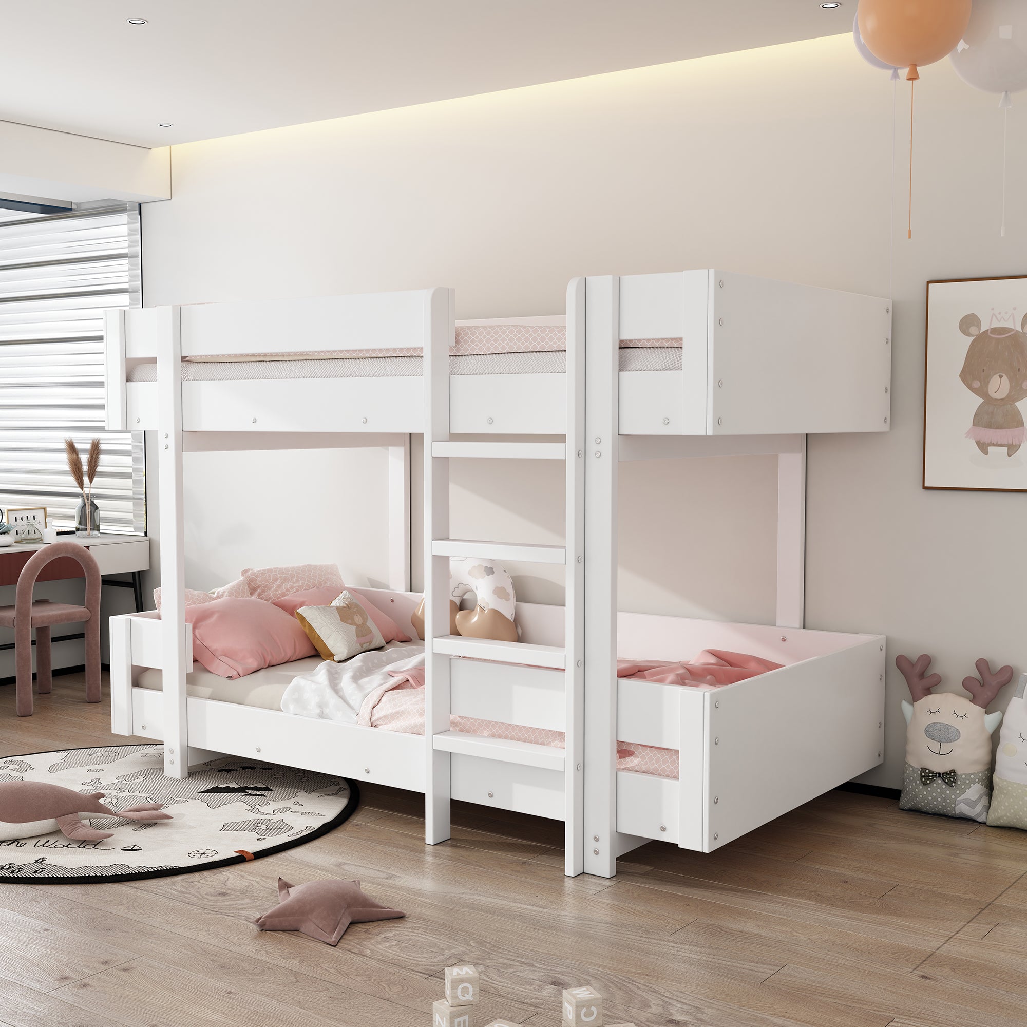 Logidon Kinderstapelbed met trap Wit 90x200cm