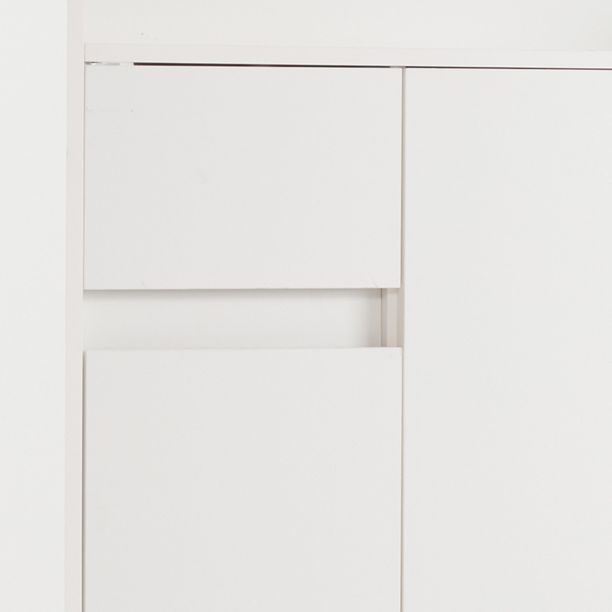 Logidon White Shoe Cabinet Chest of Drawers Adjustable Shelves 90x99x35 cm